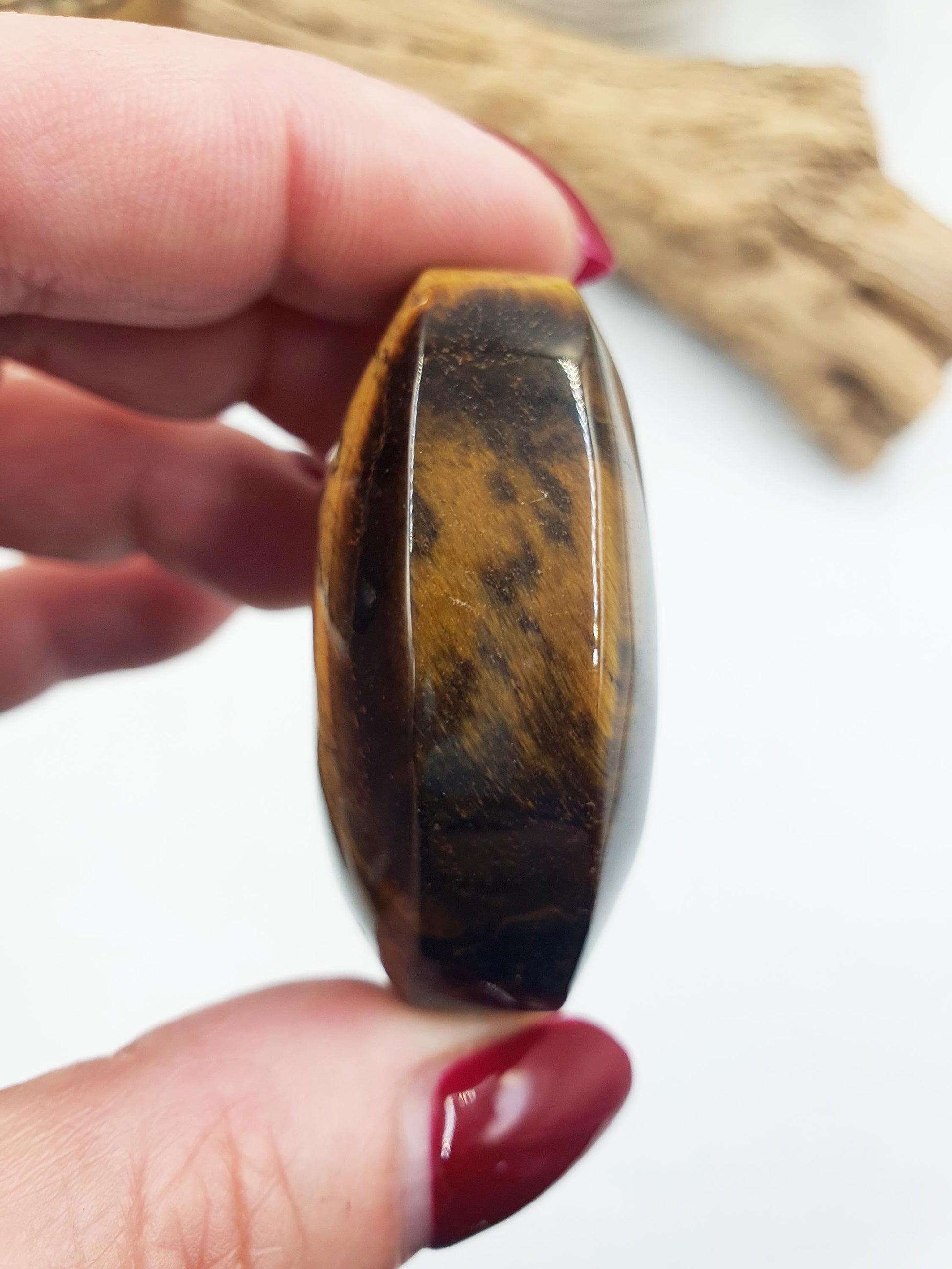 Flashy Yellow Tigers Eye Palm / Tiger's Eye Palm Stone / Pocket Crystal / Meditation Palm / Reiki Crystal Palm - 60g