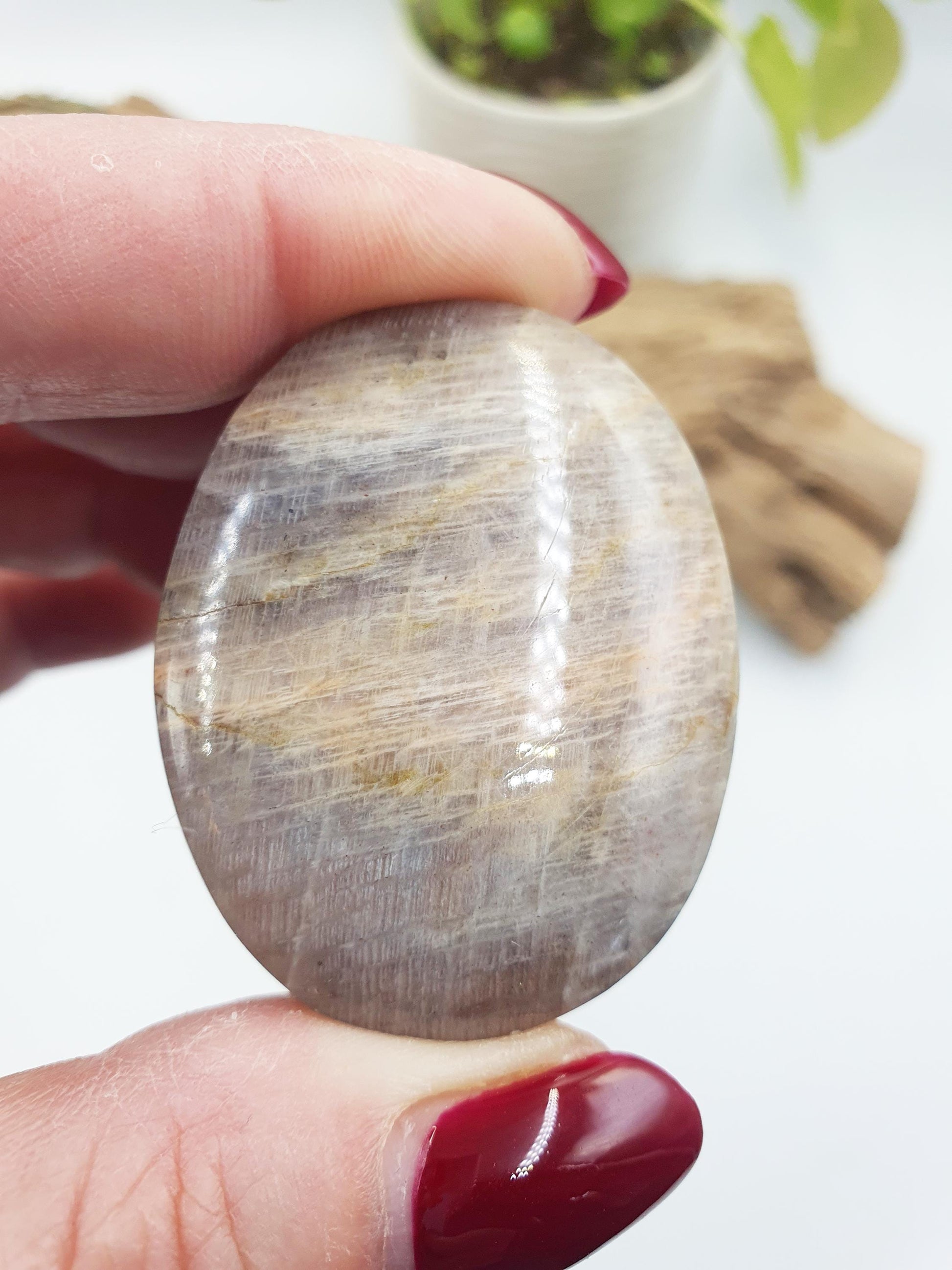 Stunning Little Flashy Blue Moonstone Palm with confetti sparkles / Moonstone Palm Stone / Reiki Crystal / Meditation Palm - 45g