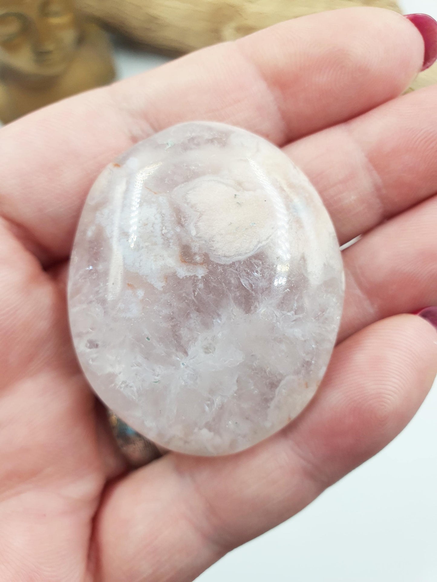 Pink Amethyst Palm / Pink Amethyst Palm Stone / Pocket Crystal / Meditation Palm - 35g