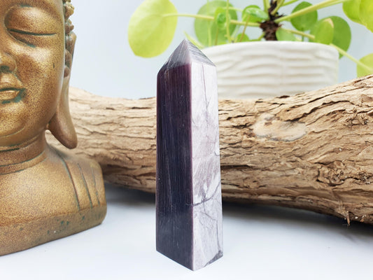 Flashy Purple Mica Point / Purple Mica Tower / Lepidolite Point / Purple Mica Obelisk / Healing Tower - 75g