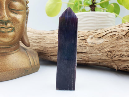 Flashy Purple Mica Point / Purple Mica Tower / Lepidolite Point / Purple Mica Obelisk / Healing Tower - 75g