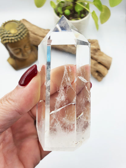 Large High Grade Clear Quartz Tower / Clear Quartz Point / Clear Quartz Obelisk / Healing Tower - 235g