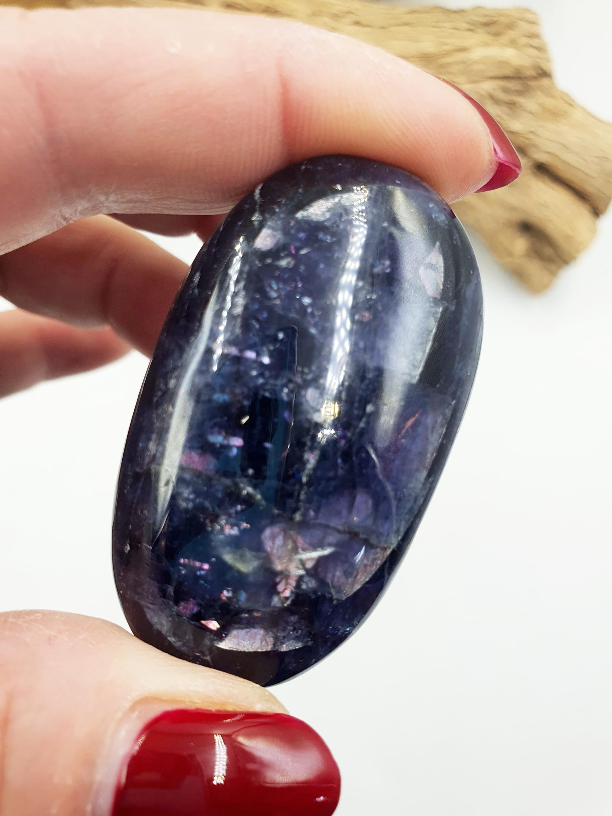Stunning Flashy Sparkly Iolite Palm / Iolite Palm Stone / Rare Crystal Palm / Meditation Palm / Collectors Palm - 40g