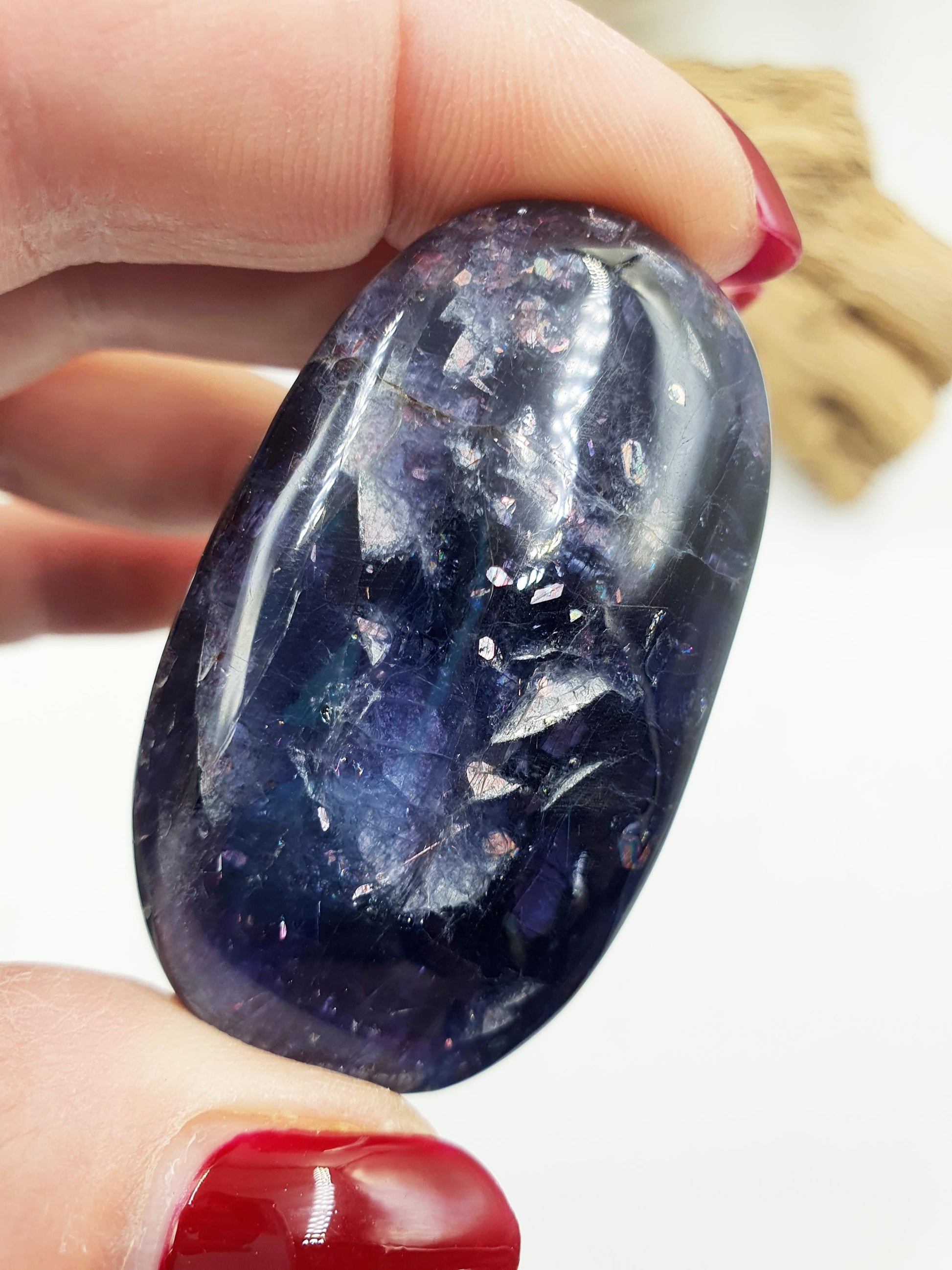 Stunning Flashy Sparkly Iolite Palm / Iolite Palm Stone / Rare Crystal Palm / Meditation Palm / Collectors Palm - 40g