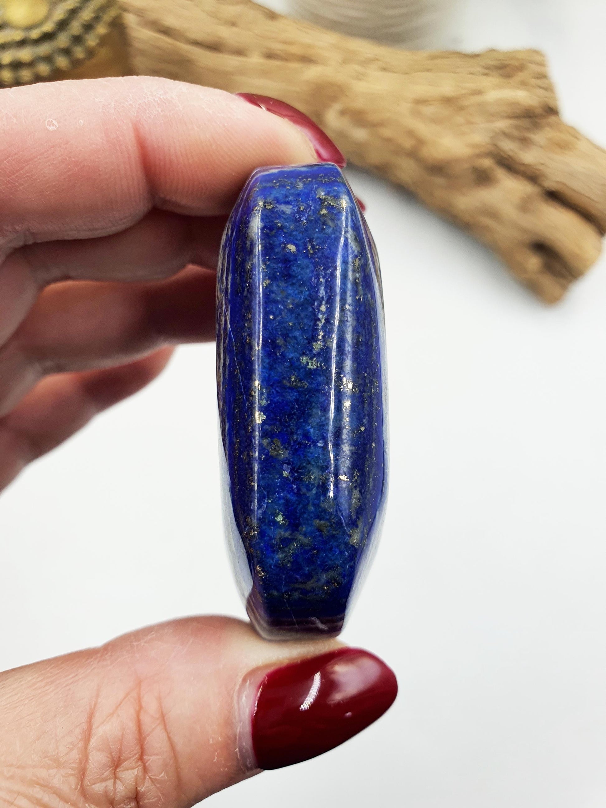 Beautiful Lapis Lazuli Palm / Lapis Lazuli Palmstone / Pocket Crystal / Meditation Palm / Lapis Reki Crystal Palm - 95g