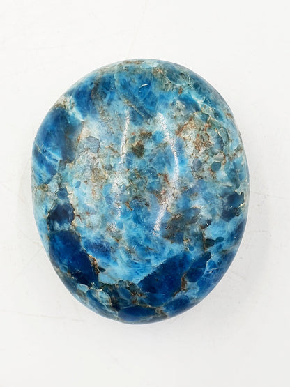 Blue Apatite Palm Stone - Motivation & Focus Healing Crystal - 105g