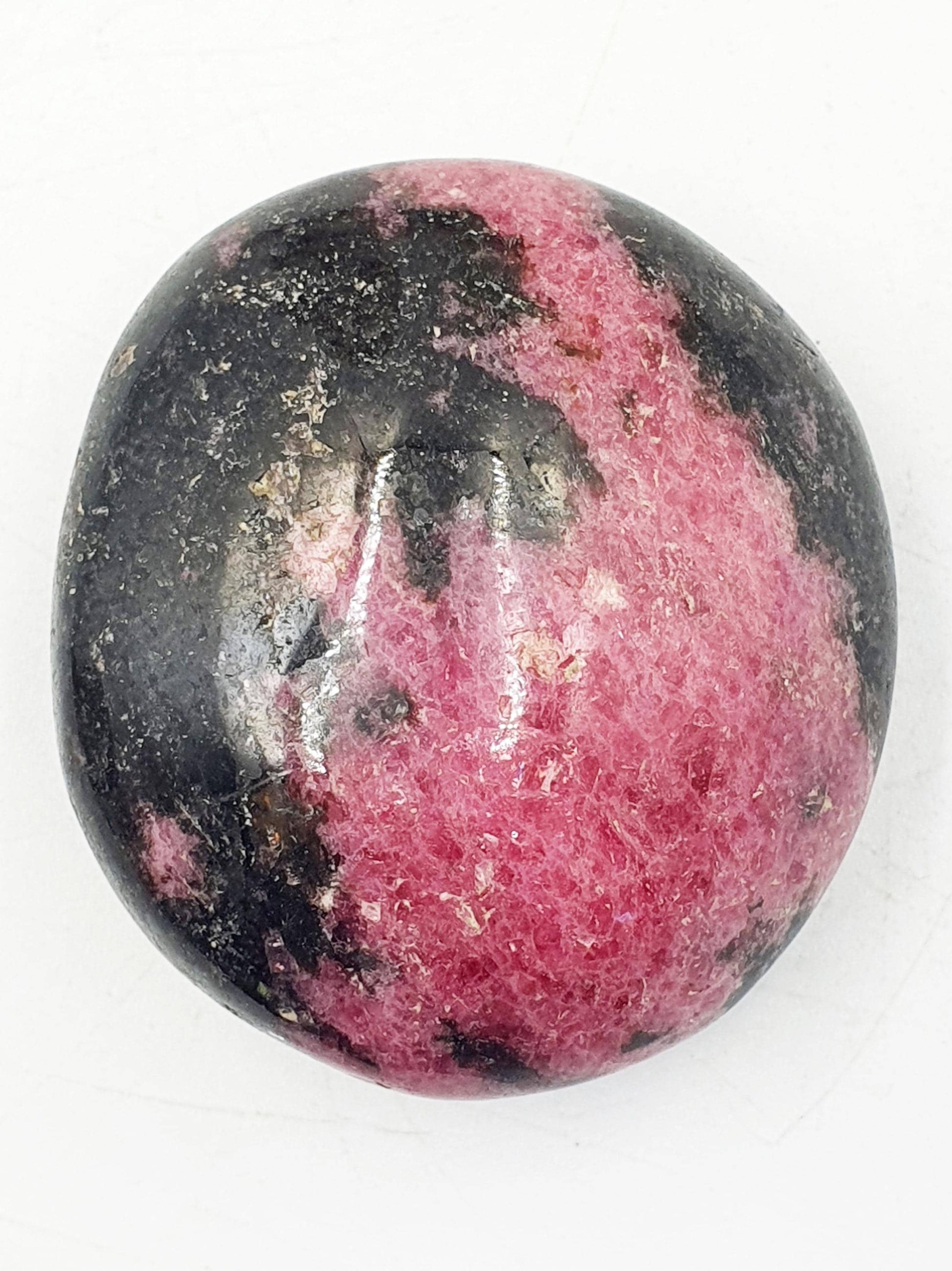 Rhodonite Palm Stone - Emotional Healing & Heart Chakra Crystal - 105g