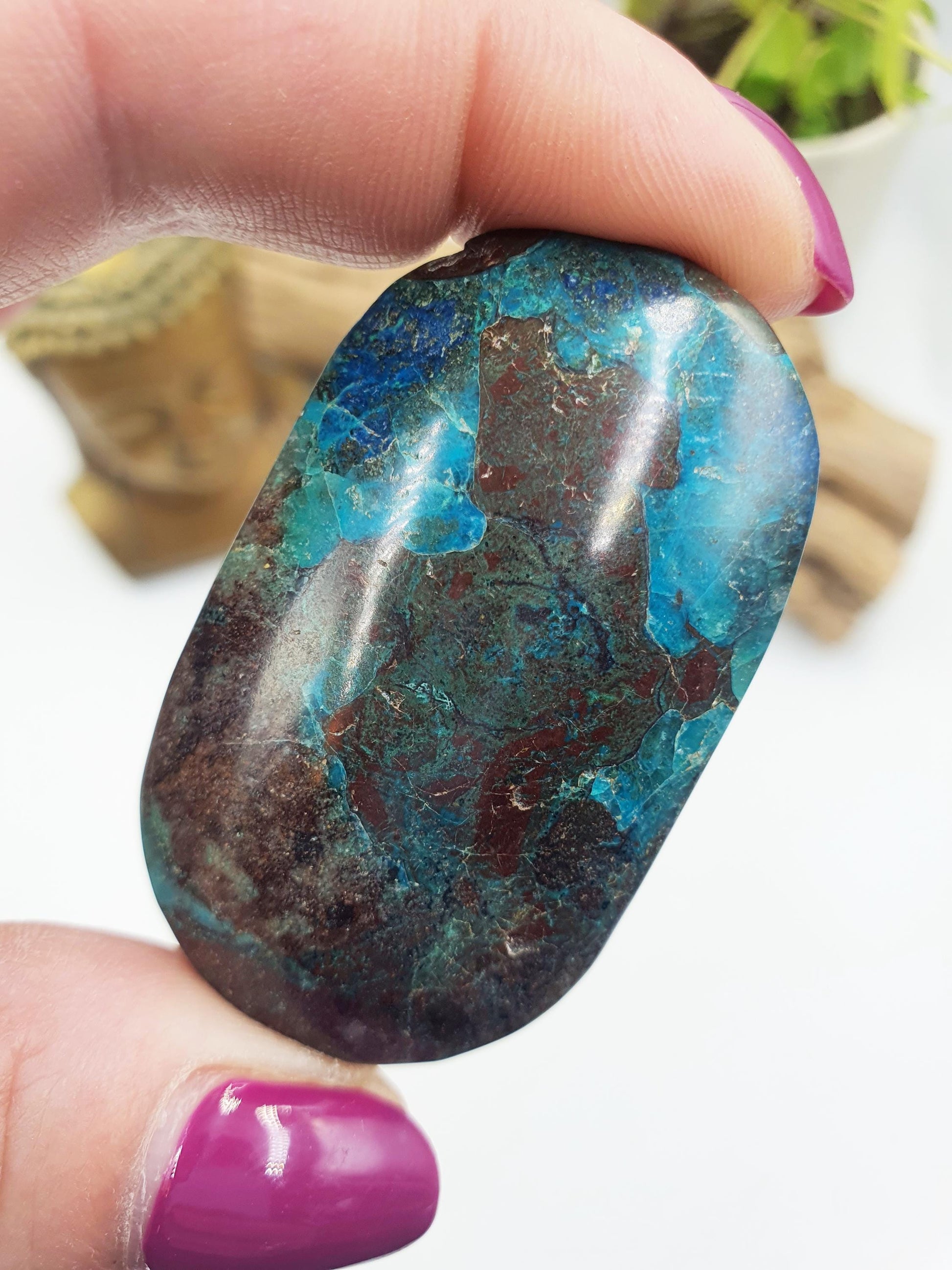 Phoenix Turquoise Palm Stone - Transformation & Protection Crystal - 40g