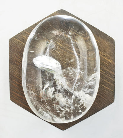 High Grade Clear Quartz Palm Stone with Rainbows - Energy Amplifying Healing Crystal - 155g
