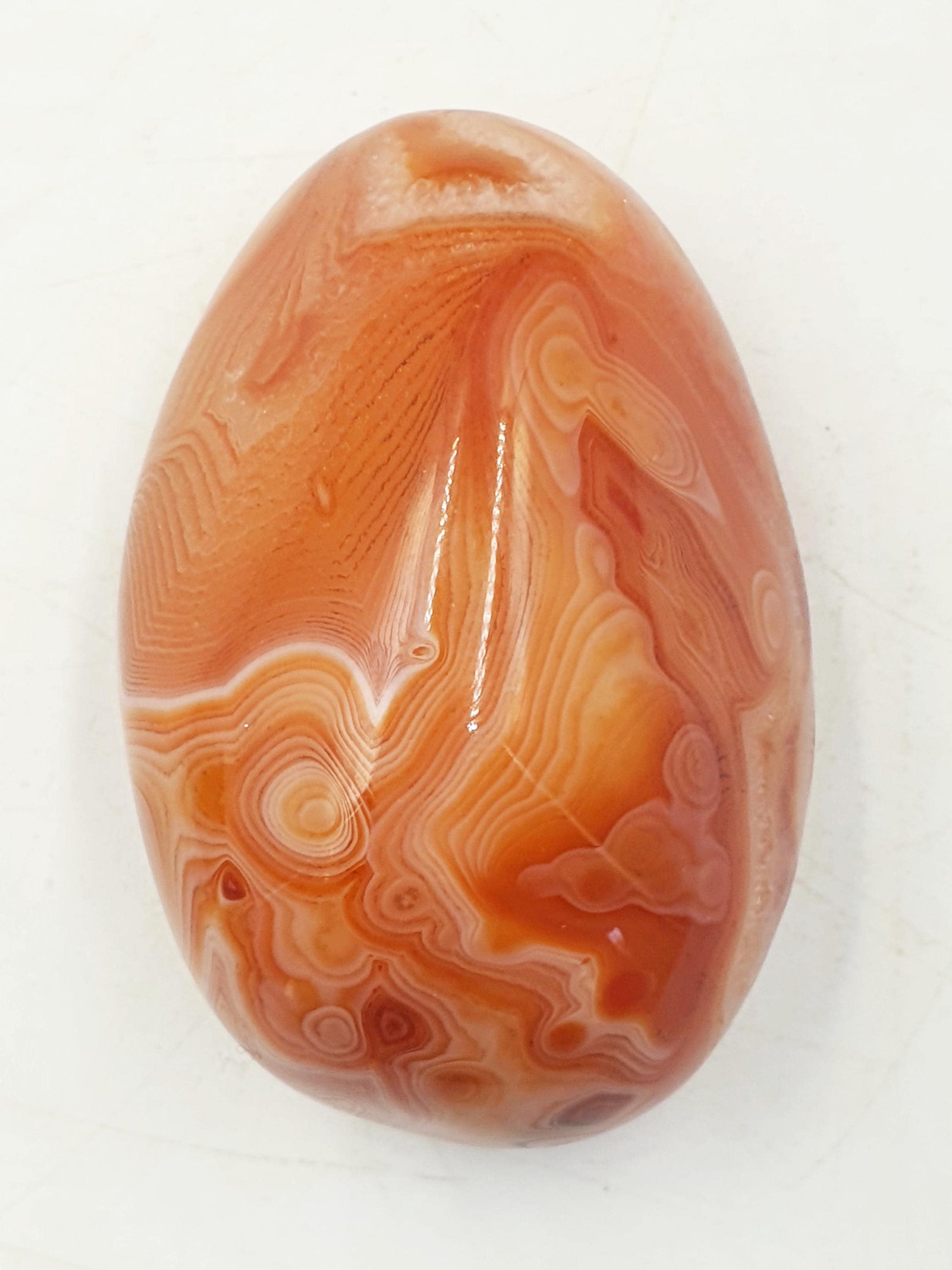 Carnelian Palm Stone - Vitality & Creativity Healing Crystal - 90g