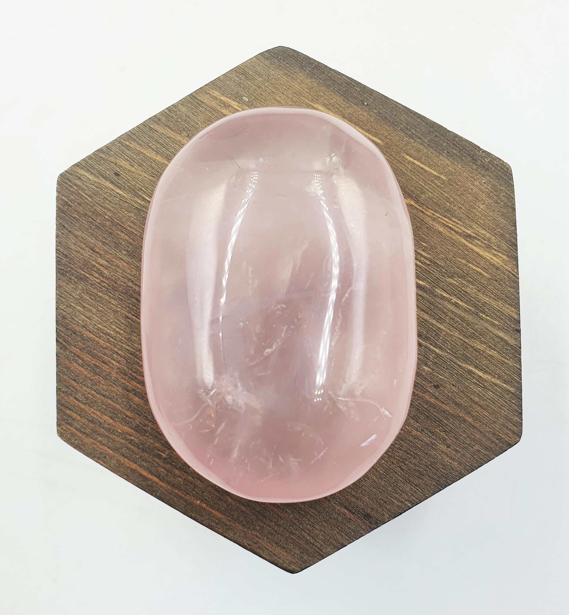 Rose Quartz Palm Stone - Love & Compassion Healing Crystal - 105g