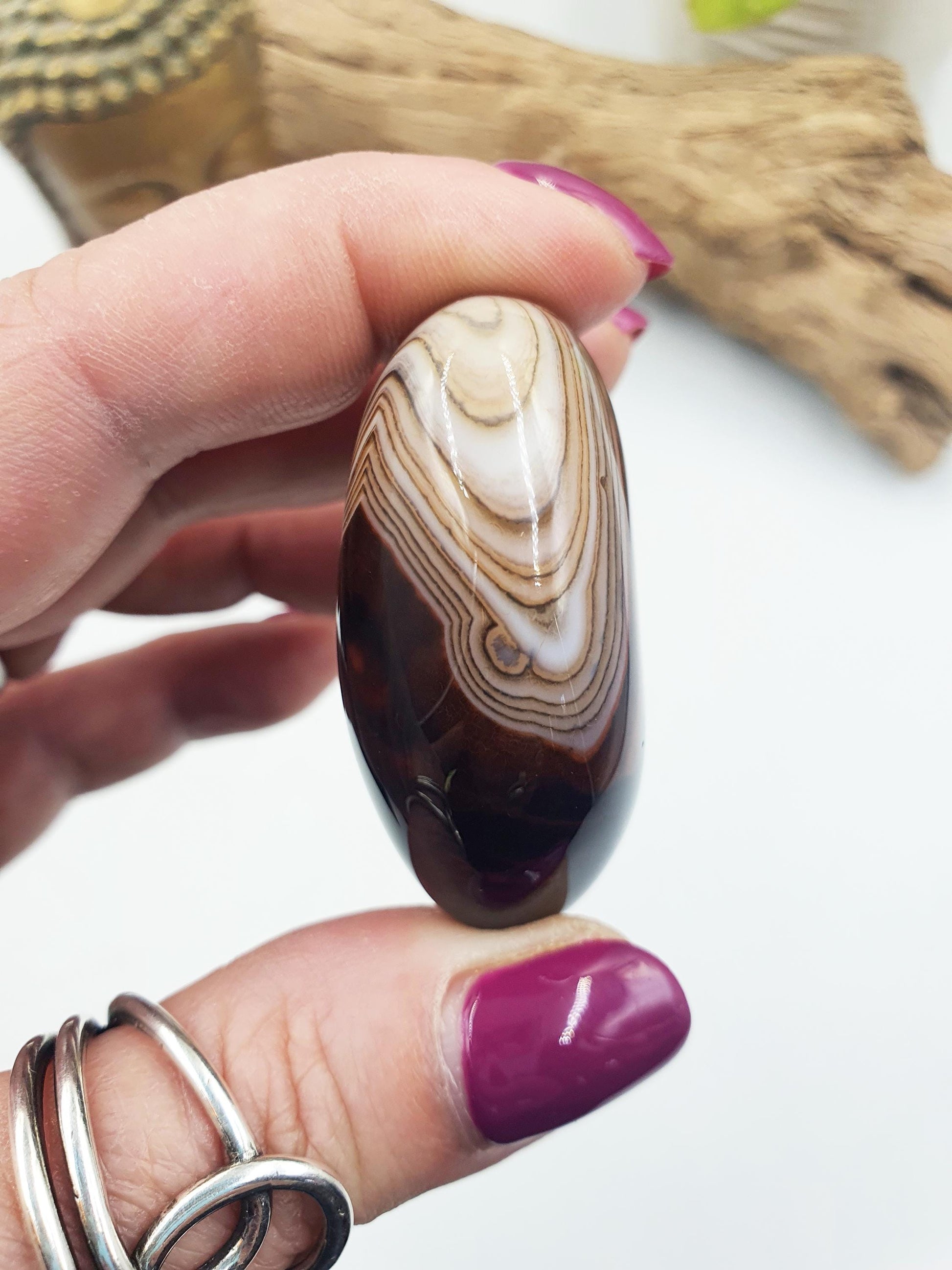 Sardonyx Palm Stone - Strength & Protection Healing - 50g