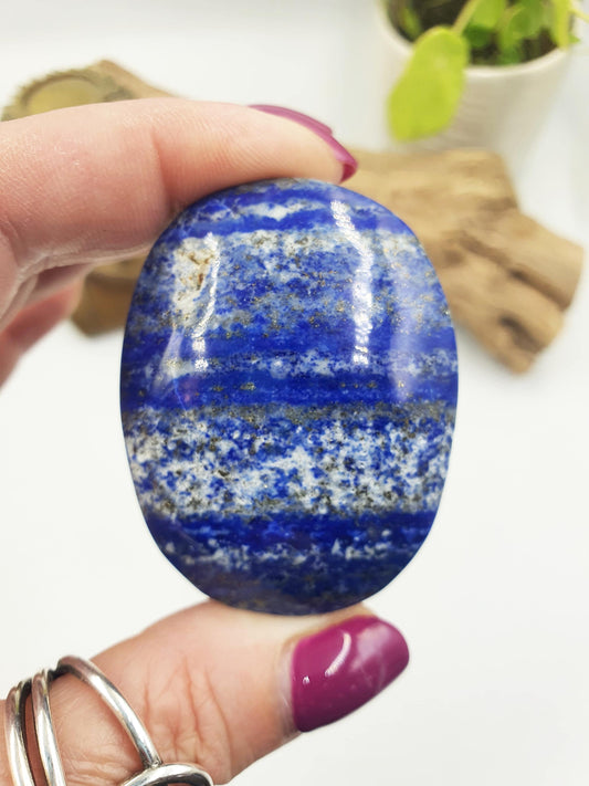 Lapis Lazuli Palm Stone - Wisdom & Truth Third Eye Chakra Crystal - 75g