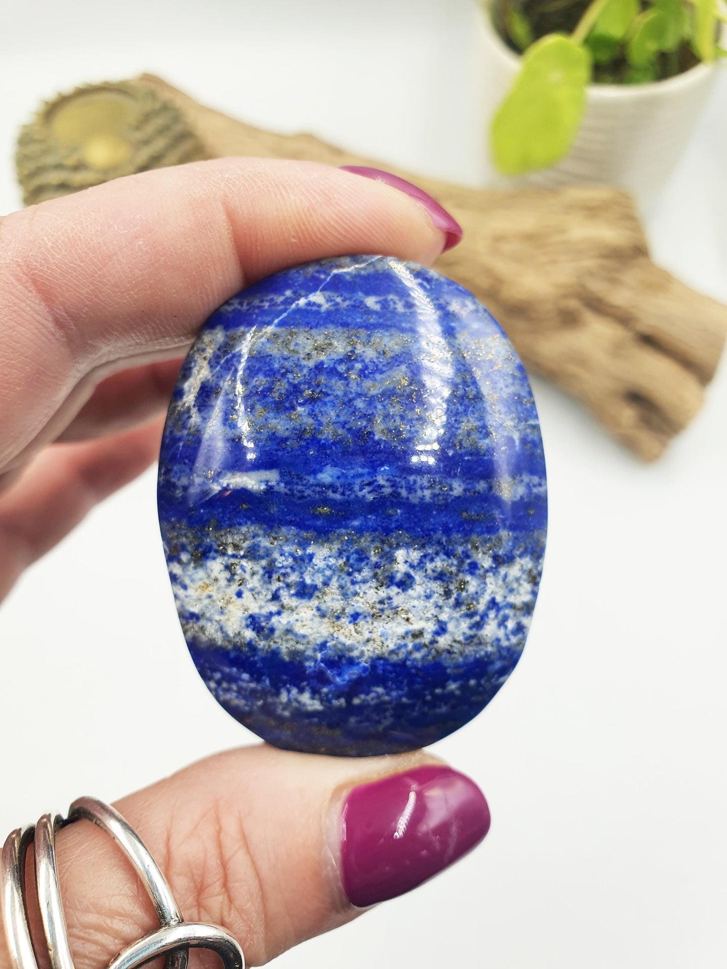 Lapis Lazuli Palm Stone - Wisdom & Truth Third Eye Chakra Crystal - 75g