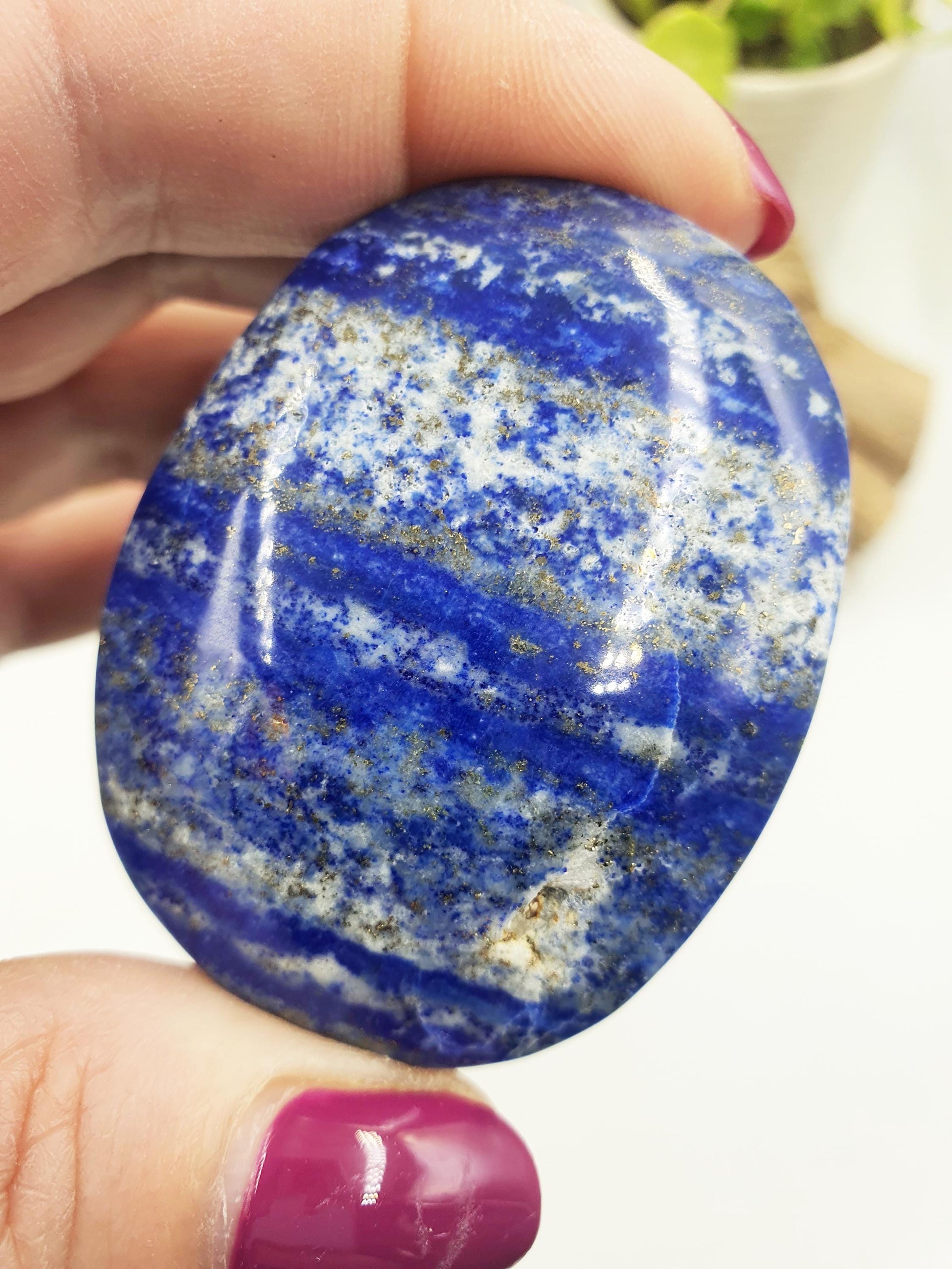 Lapis Lazuli Palm Stone - Wisdom & Truth Third Eye Chakra Crystal - 75g