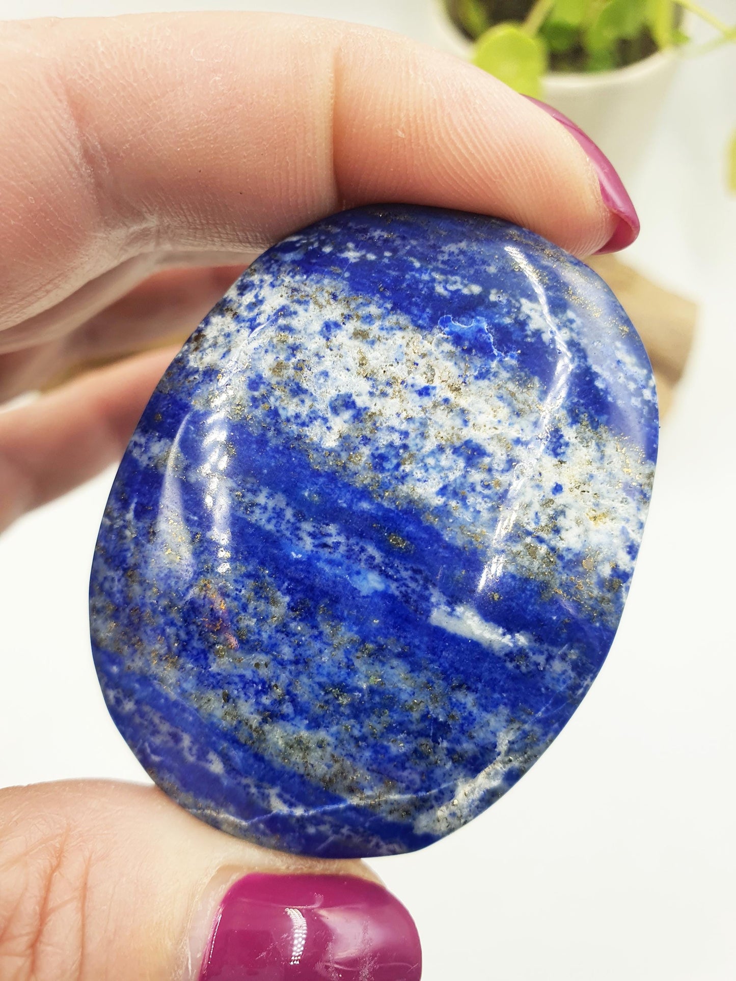 Lapis Lazuli Palm Stone - Wisdom & Truth Third Eye Chakra Crystal - 75g