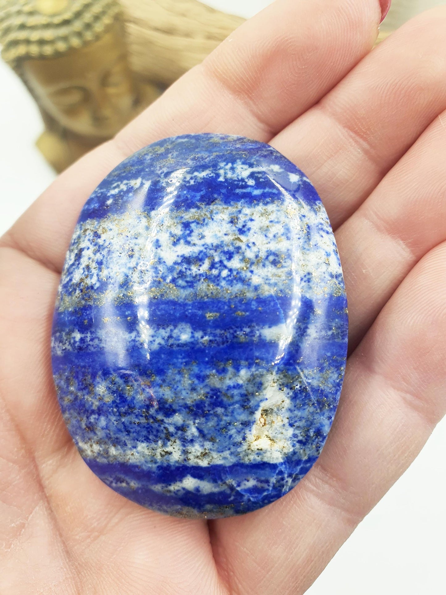 Lapis Lazuli Palm Stone - Wisdom & Truth Third Eye Chakra Crystal - 75g