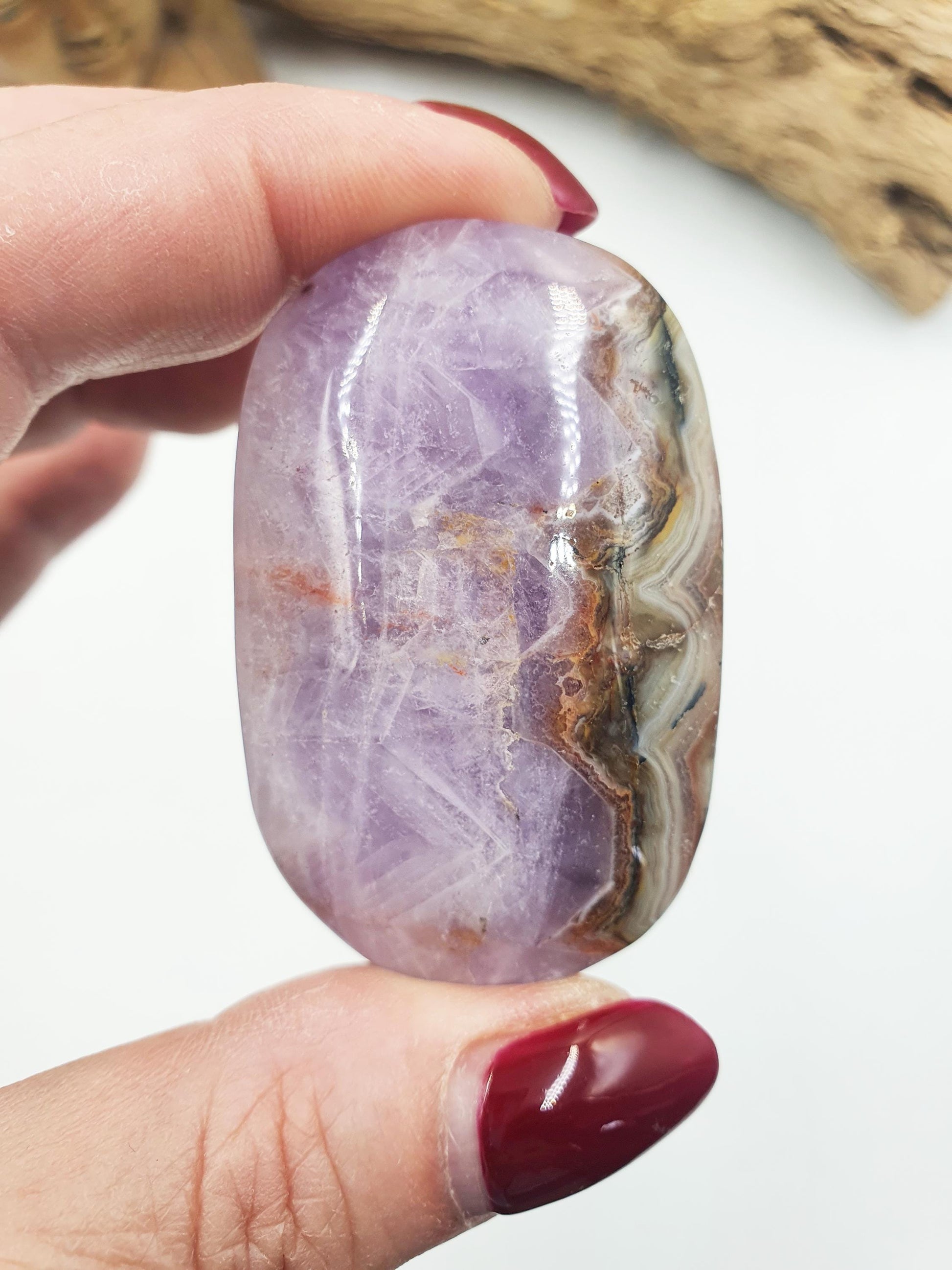 Beautiful Amethyst Agate Palm / Amethyst Agate Palm Stone / Amethyst Palm / Amethyst Agate / Reiki Crystal Palm - 45g
