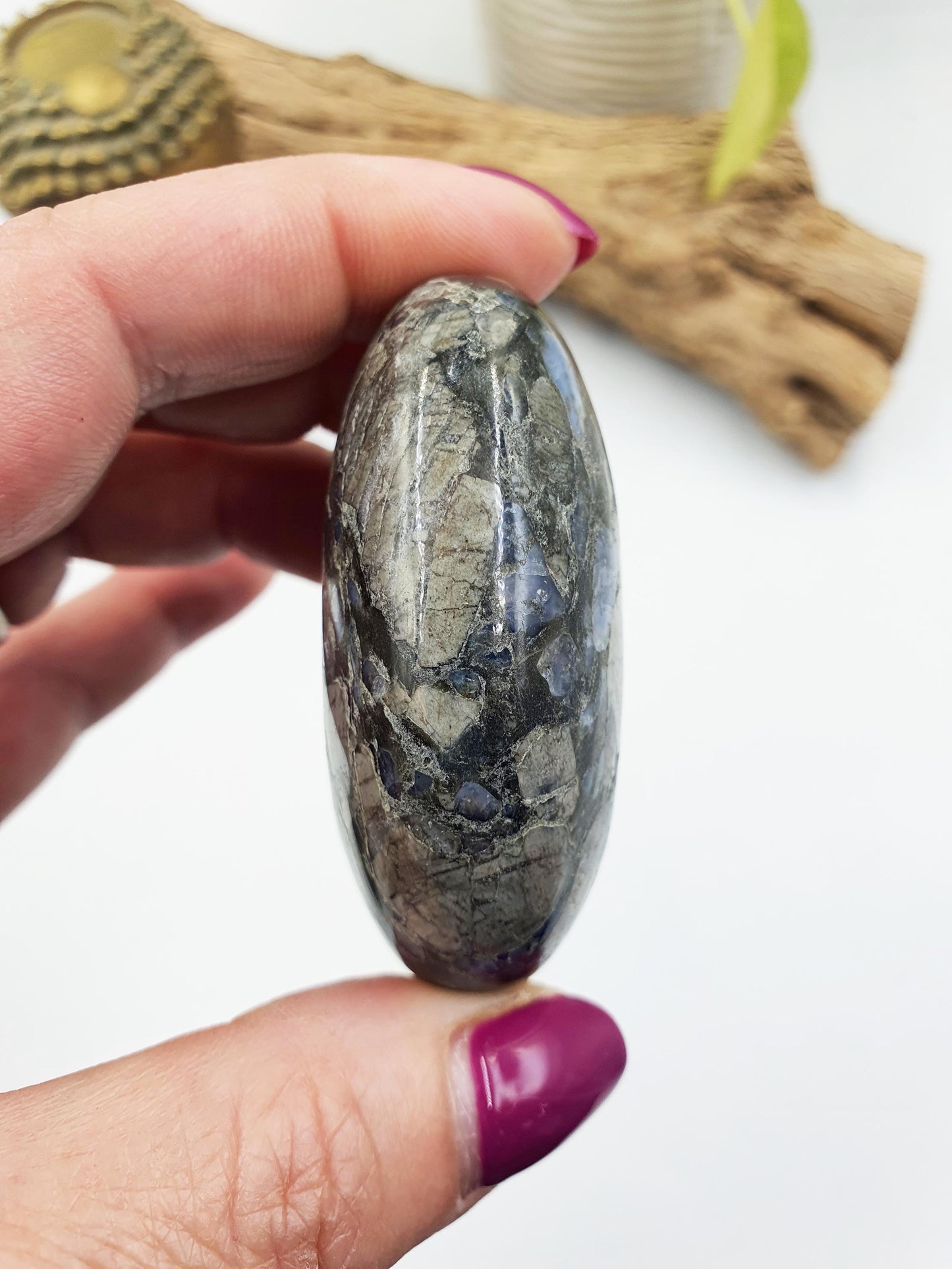 Que Sera (Llanite) Palm Stone - Uplifting & High Vibration Healing Crystal - 100g