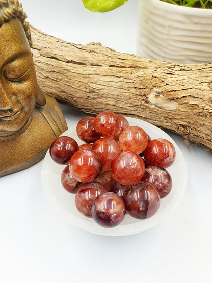 Fire Quartz Mini Spheres - Hematoid Quartz Healing Crystals - Various Sizes