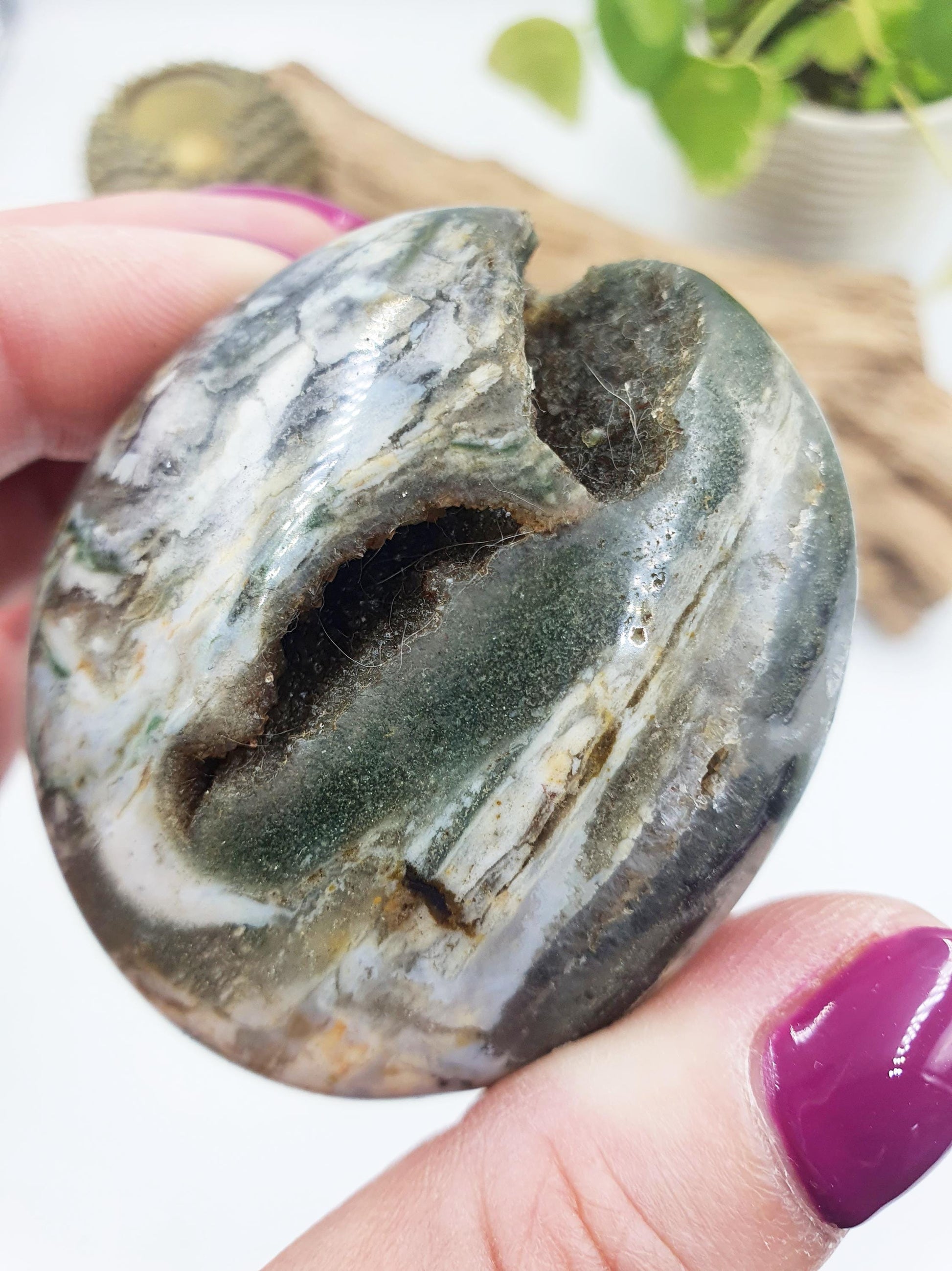 Unique Large Ocean Jasper Palm / Ocean Jasper Palm Stone / OJ Palm / Reiki Crystal Palm / Meditation Palm - 115g