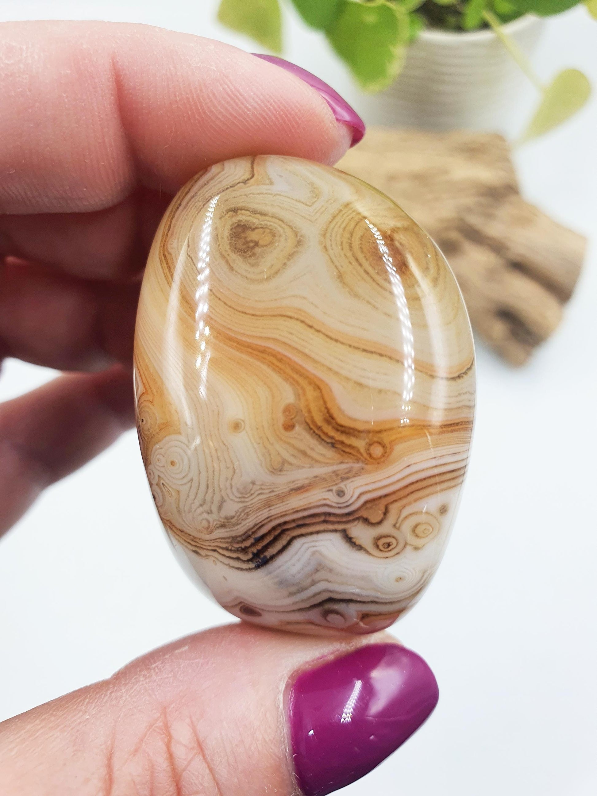 Unique Light Sardonyx Palm / Sardonyx Palm Stone / Healing Palm / Meditation Palm / Reiki Crystal Palm - 65g