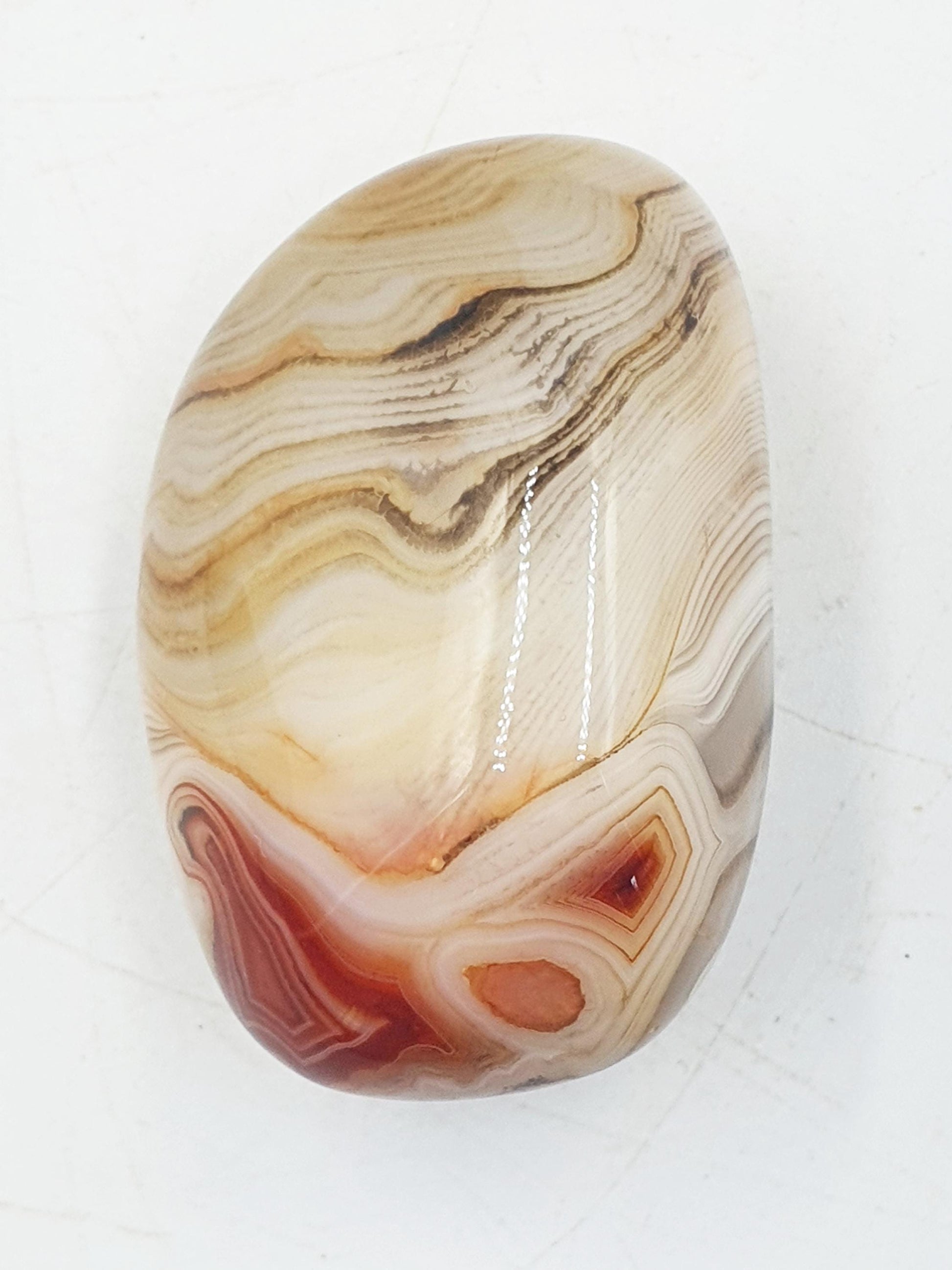 Unique Light Sardonyx Palm / Sardonyx Palm Stone / Healing Palm / Meditation Palm / Reiki Crystal Palm - 65g
