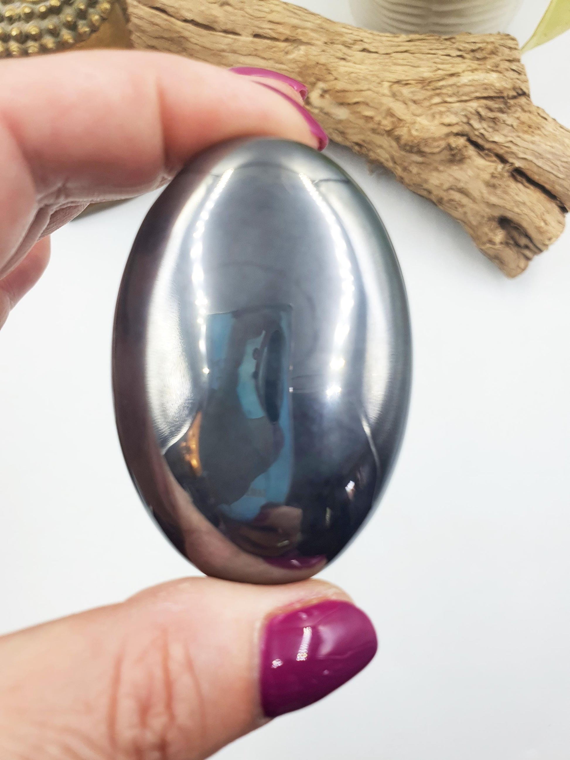 Terahertz Palm / Terahertz Palm Stone / Pocket Crystal / Meditation Palm / Reiki Crystal Palm - 80g