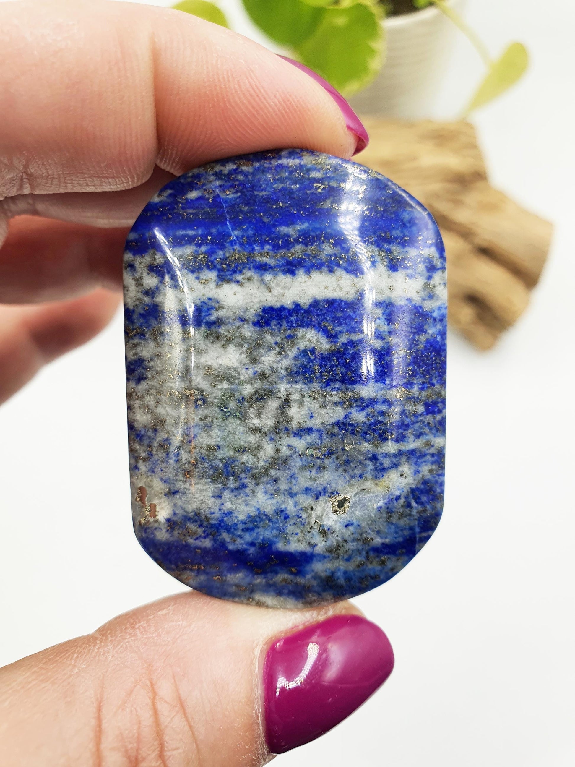 Beautiful Lapis Lazuli Palm / Lapis Lazuli Palmstone / Pocket Crystal / Meditation Palm / Lapis Reki Crystal Palm - 60g