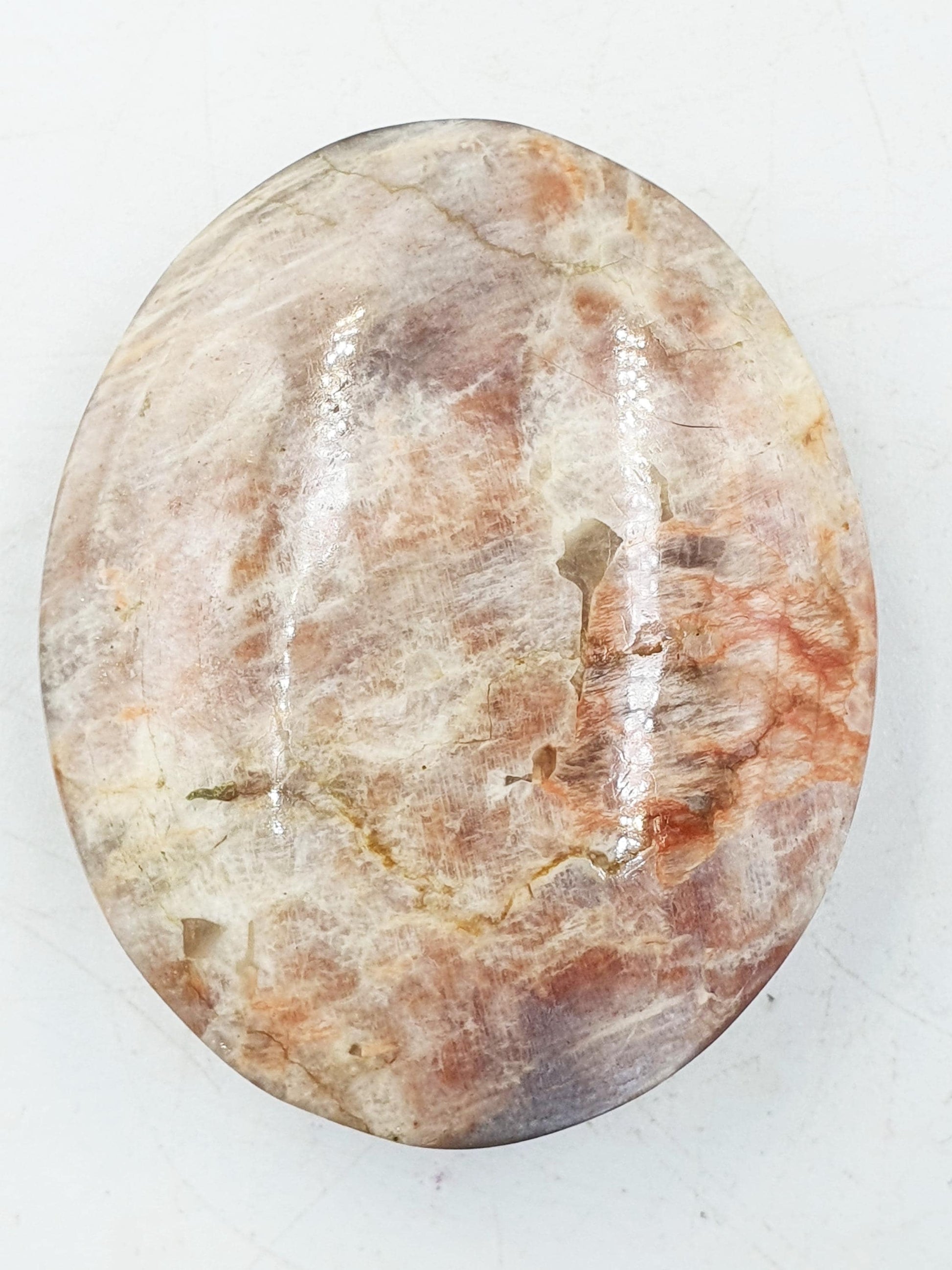 Beautiful Flashy Blue Moonstone and Sunstone Palm / Sunstone and Moonstone Palm Stone / Reiki Crystal / Meditation Palm - 75g
