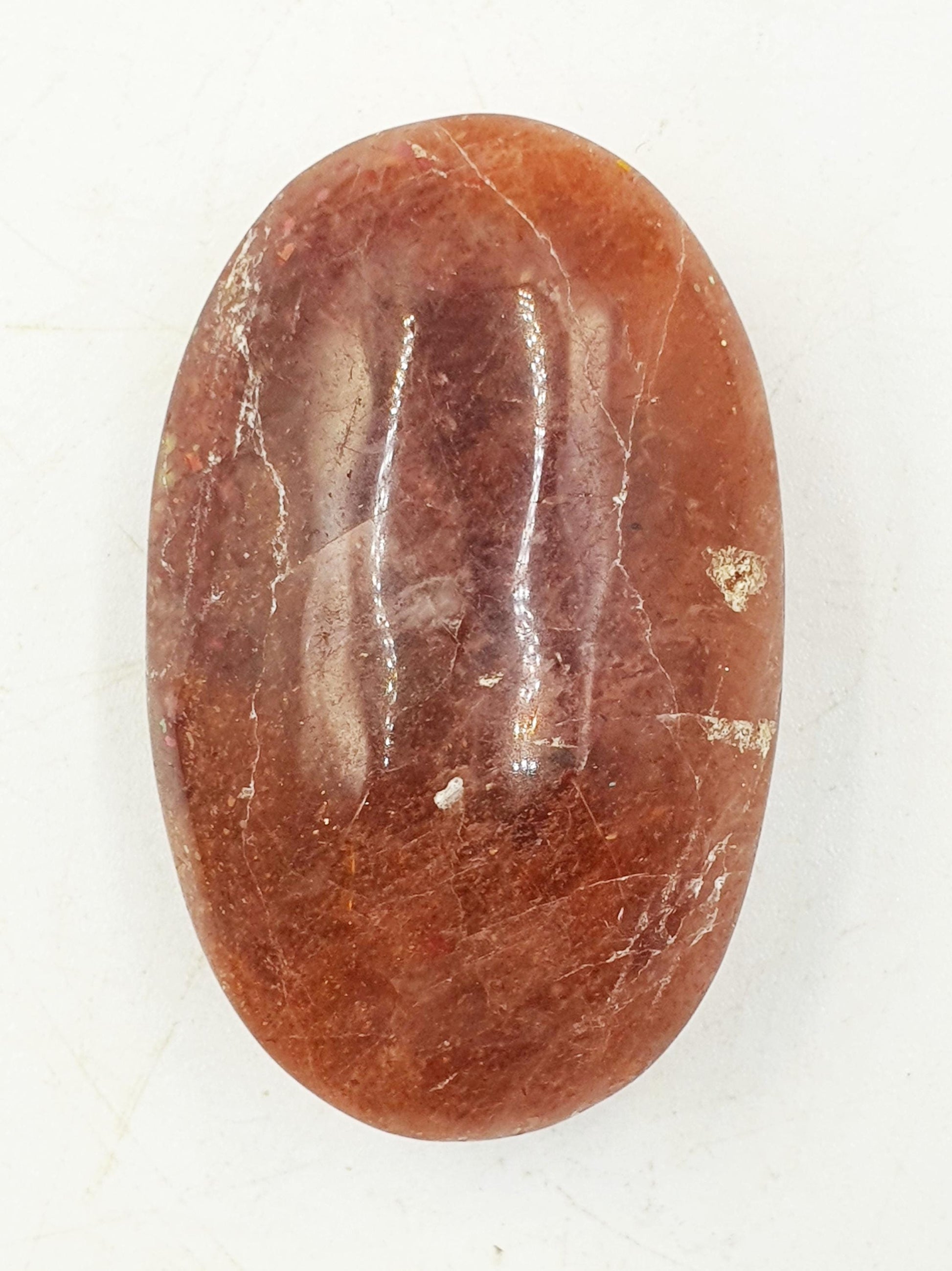 Cute Flashy Sunstone Palm / Sunstone Palm Stone / Sunstone Palmstone / Meditation Palm / Reiki Crystal Palm - 42g