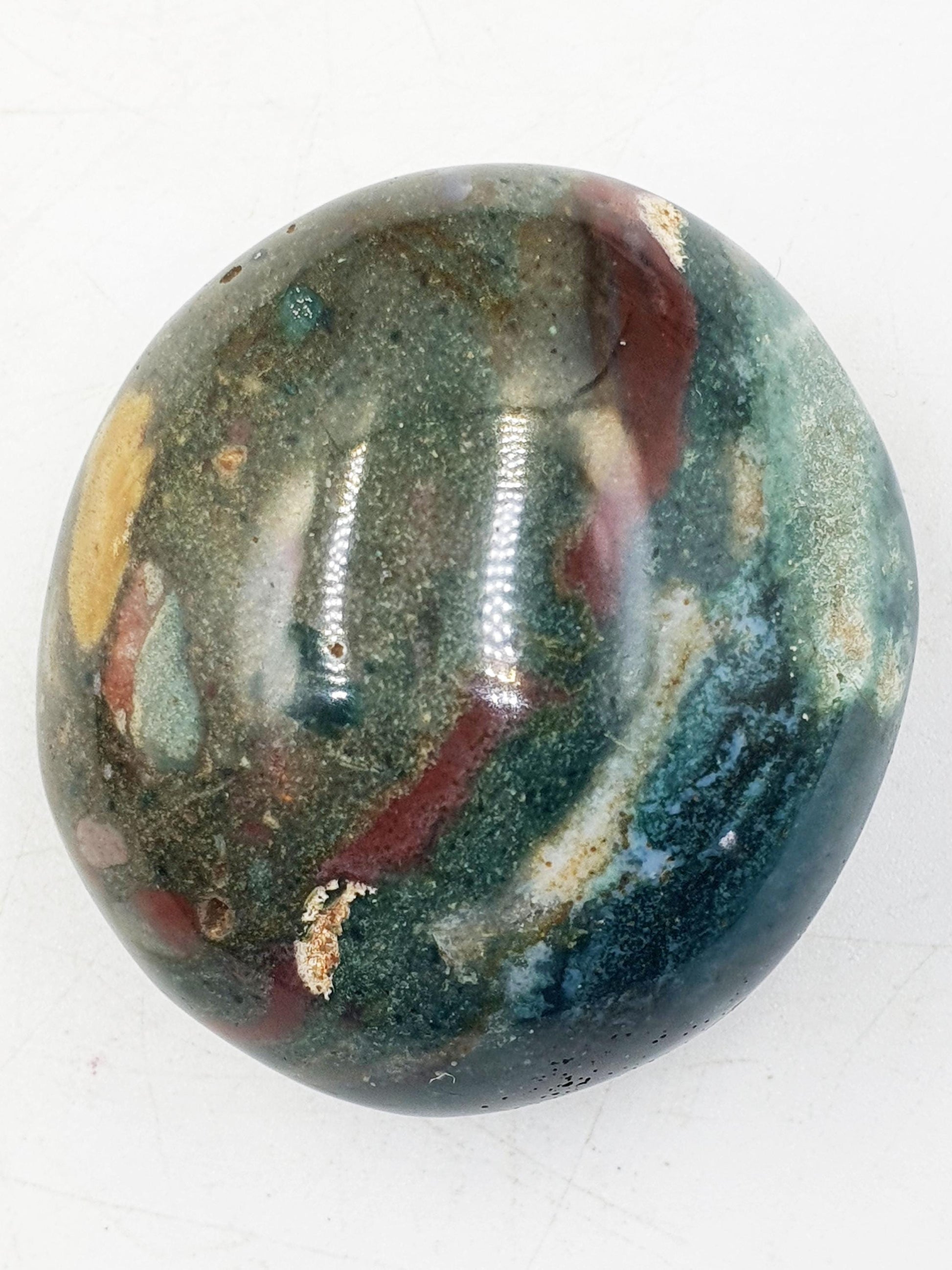 Beautiful Colourful Ocean Jasper Palm / Ocean Jasper Palm stone / OJ Palm / Pocket Crystal / Meditation Palm / Reiki Crystal Palm - 110g