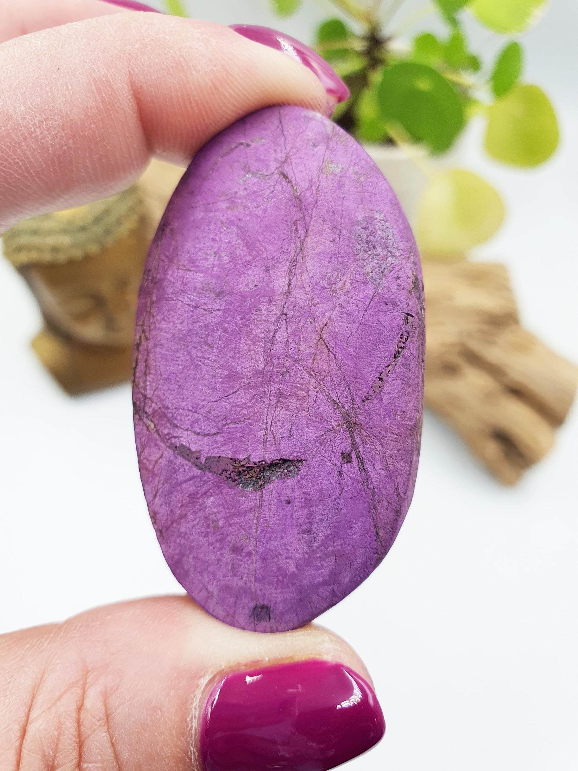 Pretty Purpurite Palm / Purpurite Palm Stone / Purpurite Pocket Stone / Rare Palm Stone / Meditation Palm - 40g