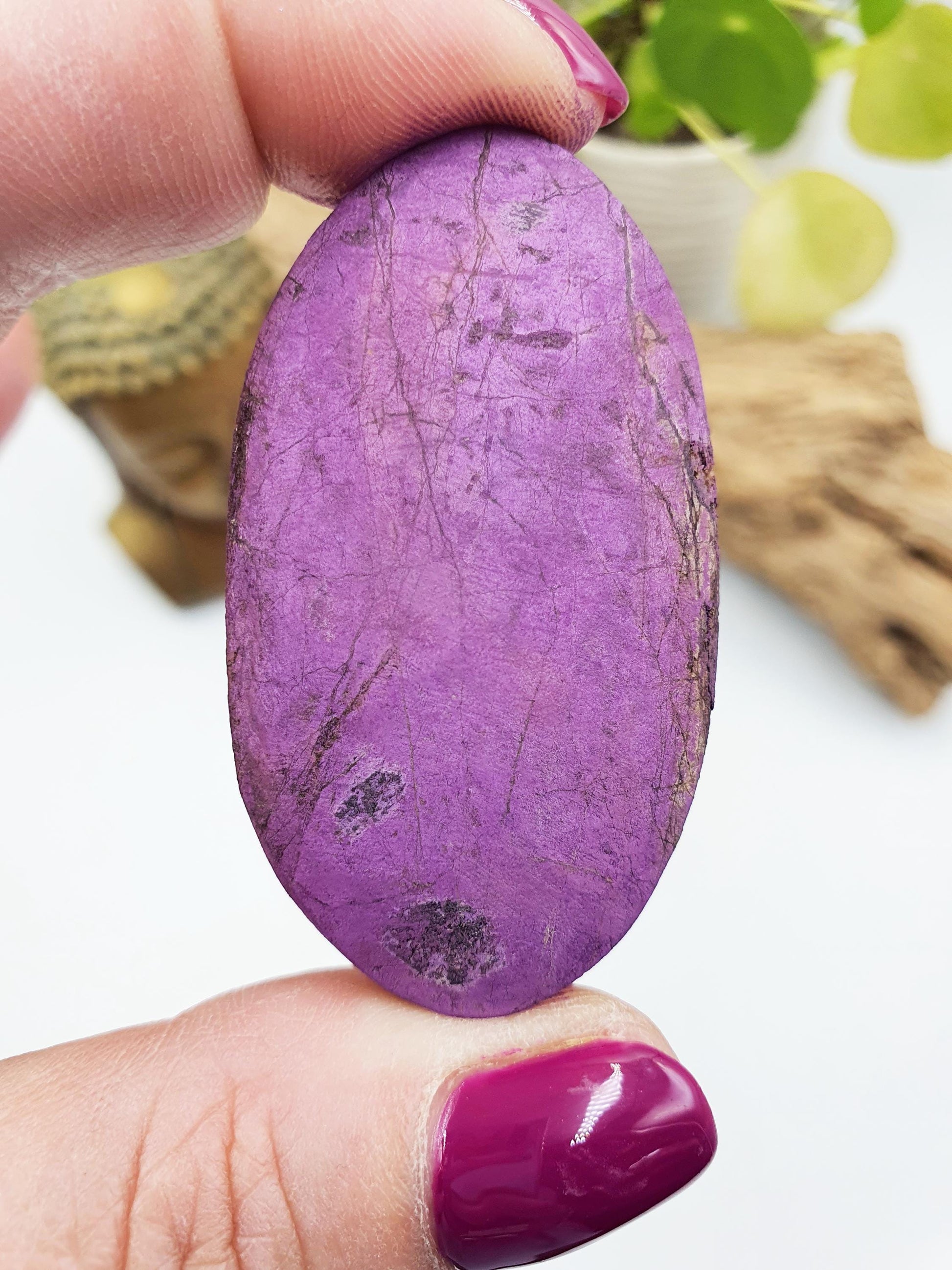 Pretty Purpurite Palm / Purpurite Palm Stone / Purpurite Pocket Stone / Rare Palm Stone / Meditation Palm - 40g