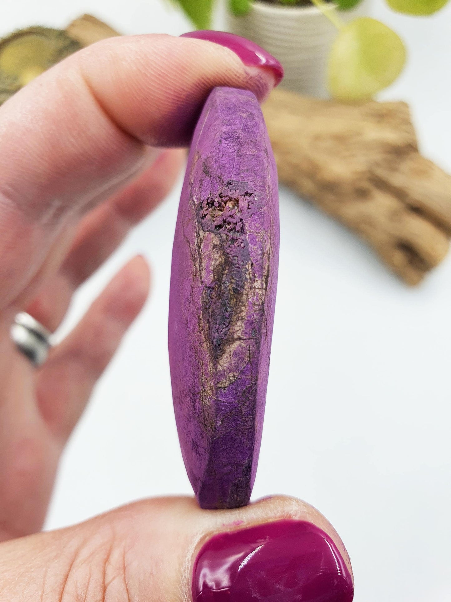 Pretty Purpurite Palm / Purpurite Palm Stone / Purpurite Pocket Stone / Rare Palm Stone / Meditation Palm - 40g