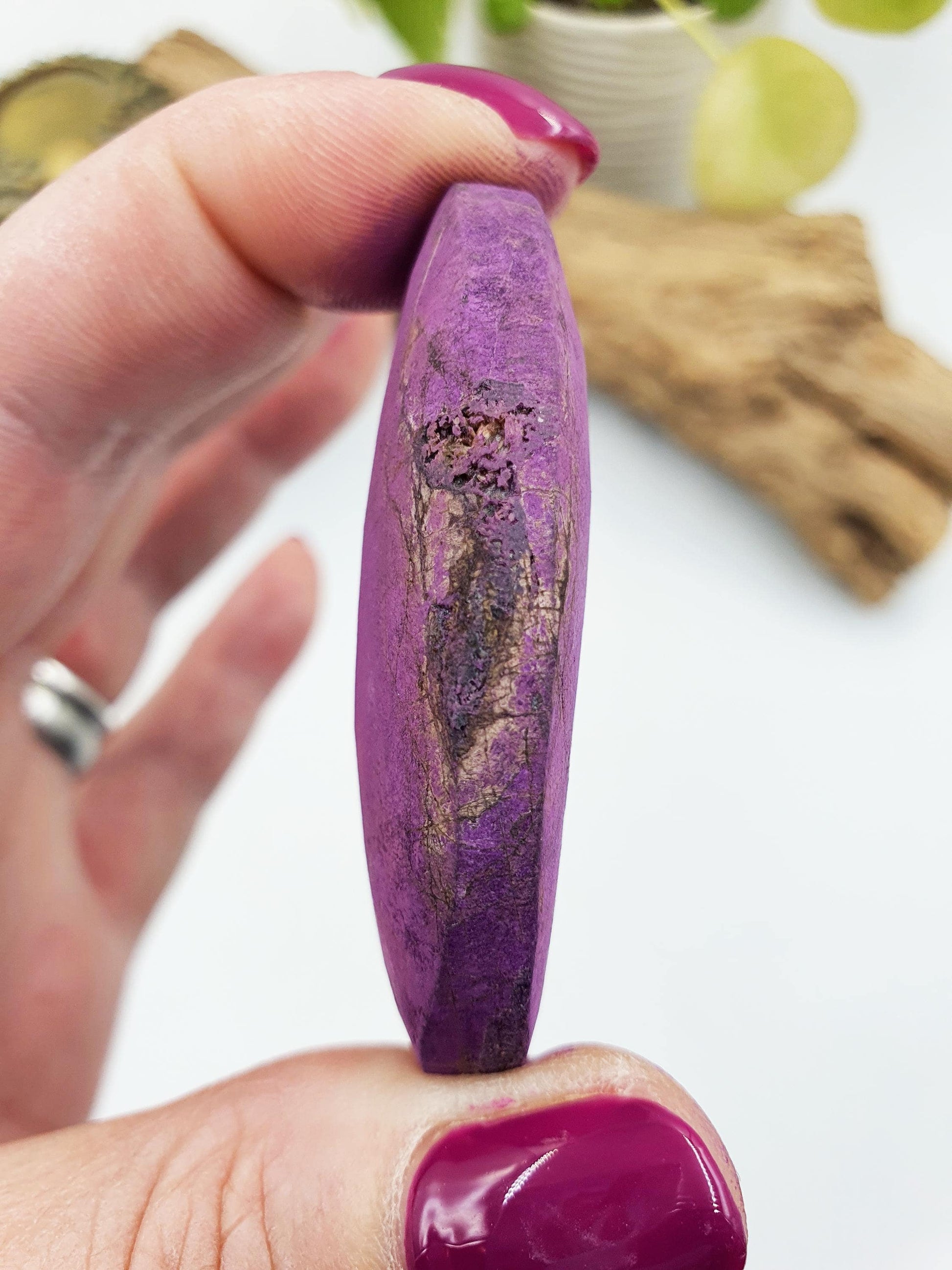 Pretty Purpurite Palm / Purpurite Palm Stone / Purpurite Pocket Stone / Rare Palm Stone / Meditation Palm - 40g