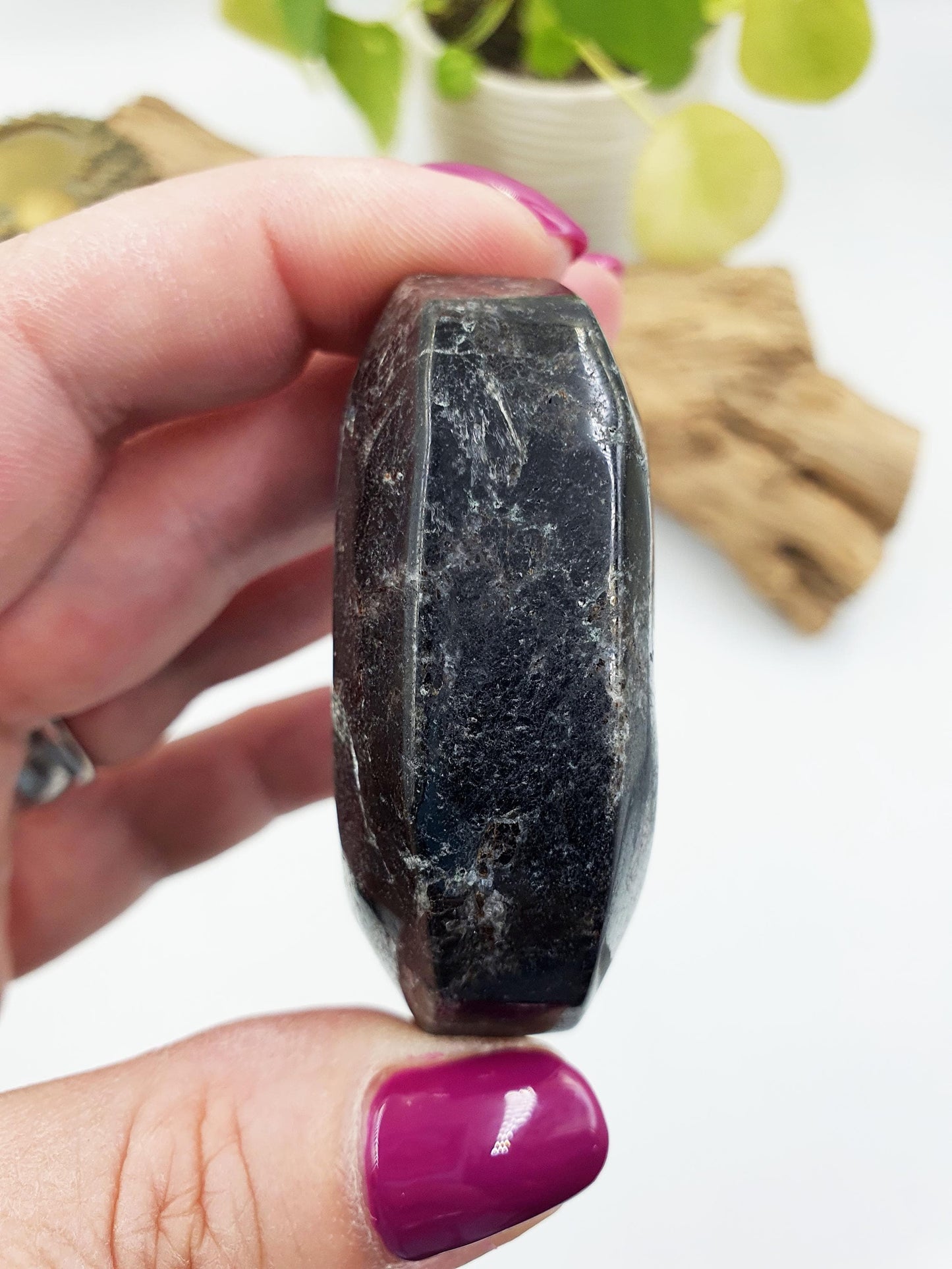 Large Astrophyllite Palm / Firework Palm Stone / Meditation Palm / Reiki Crystal Palm - 110g