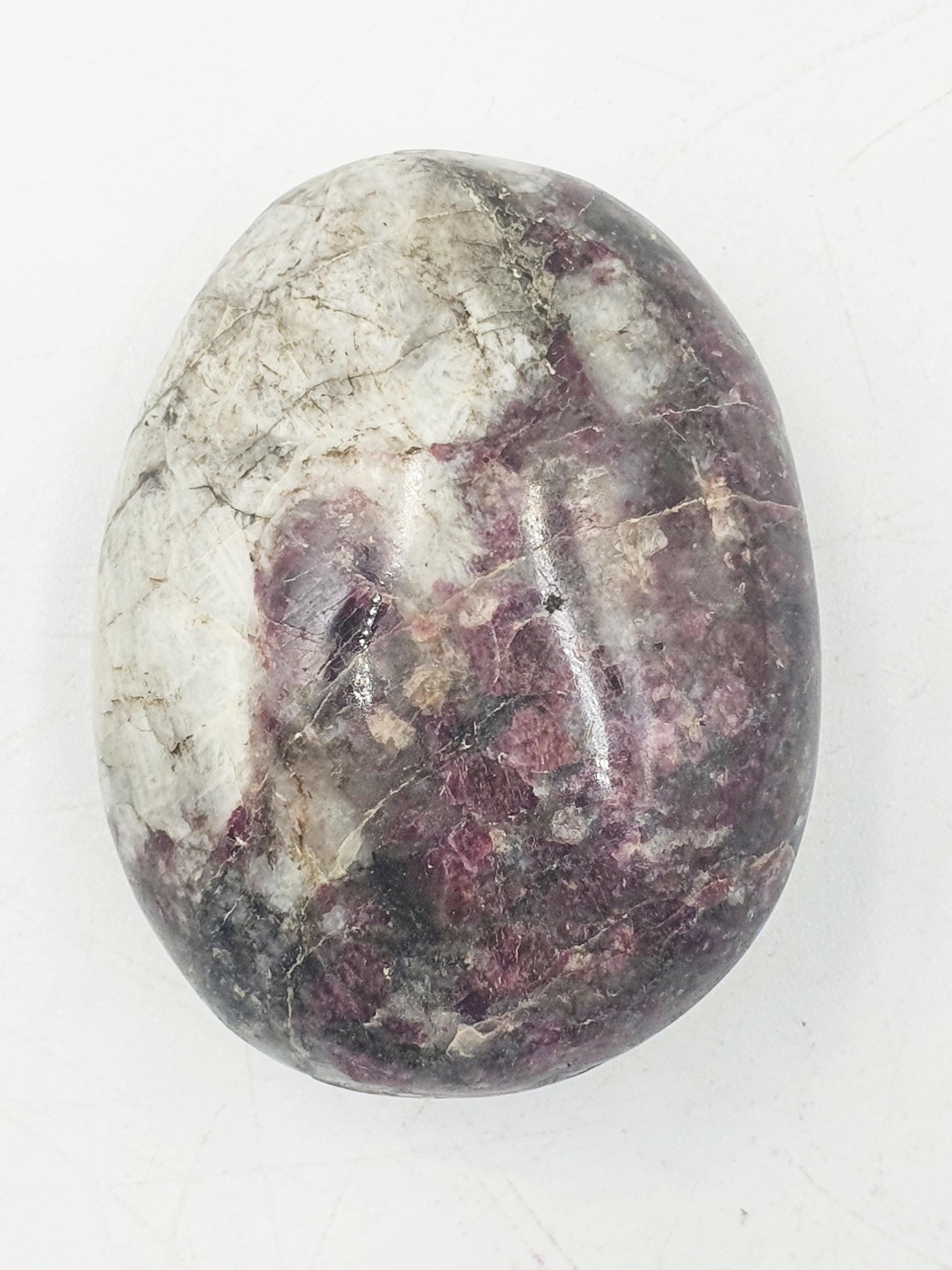 Pretty Plum Tourmaline Palm / Plum Blossom Tourmaline Palm Stone / Reiki Crystal Palm / Meditation Palm - 80g