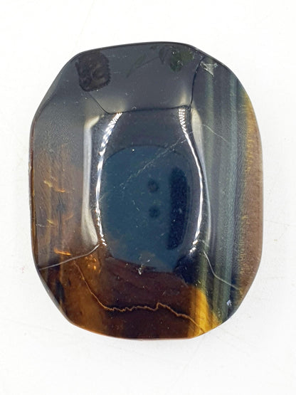 Flashy Little Yellow and Blue Tigers Eye Palm / Tiger's Eye Palm Stone / Pocket Crystal / Meditation Palm / Reiki Crystal Palm - 40g