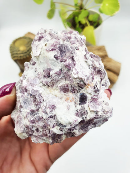 Sparkly Raw Purple Mica / Large Purple Mica Palm Specimen / Lepidolite Raw / Rough Purple Mica / Purple Mica Chunk - 270g