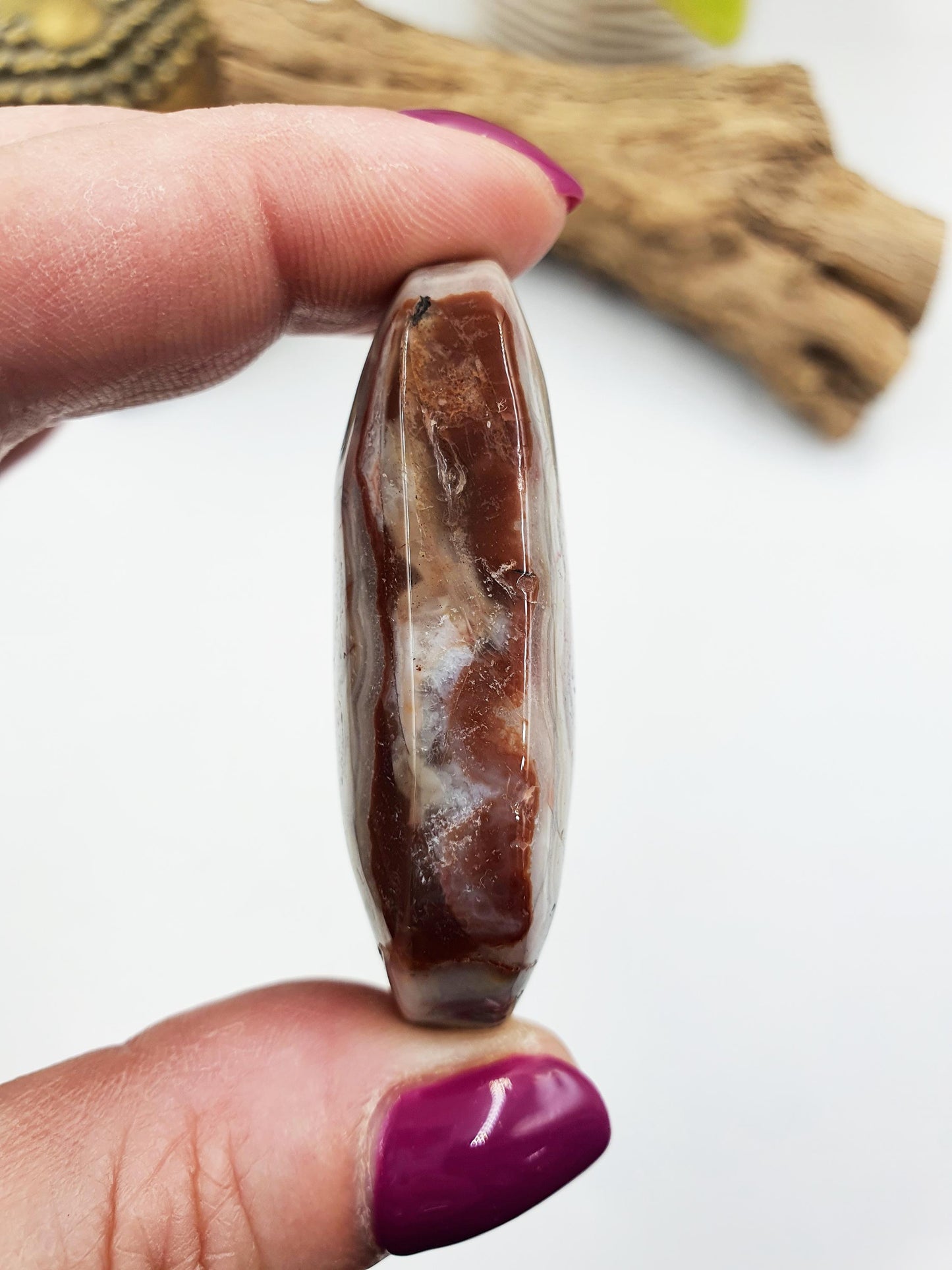 Beautiful Amethyst Agate Palm / Amethyst Agate Palm Stone / Amethyst Palm / Amethyst Agate / Reiki Crystal Palm - 45g