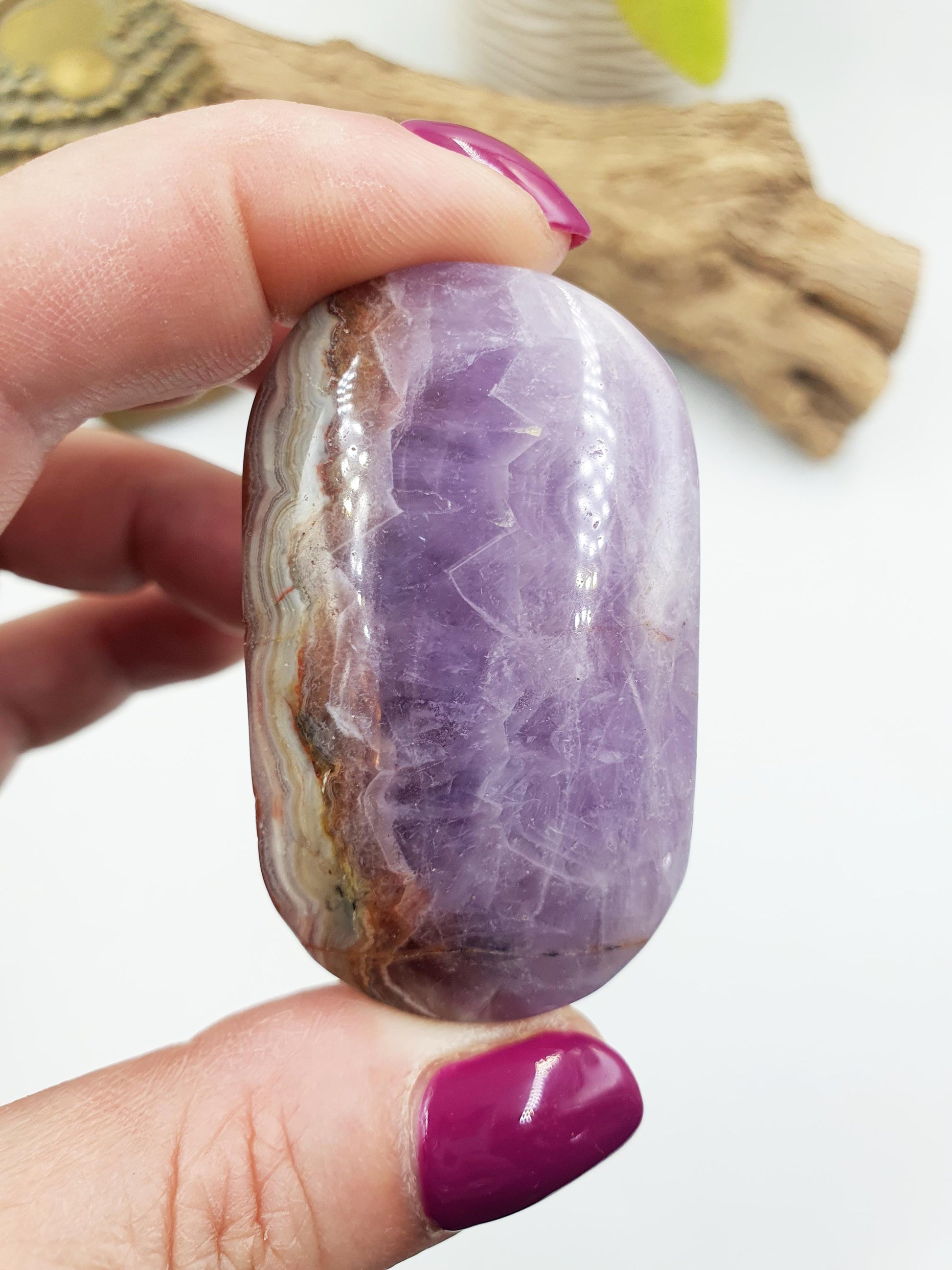 Beautiful Amethyst Agate Palm / Amethyst Agate Palm Stone / Amethyst Palm / Amethyst Agate / Reiki Crystal Palm - 45g