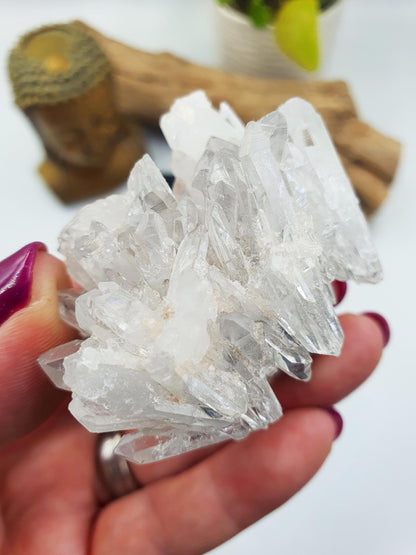 Cute Chrysanthemum Quartz Cluster / Raw Quartz Cluster / Mini Quartz Cluster - 88g