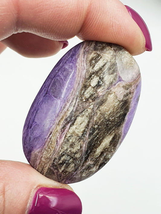 Gorgeous Little Charoite Palm / Charoite Palm Stone / Meditation Palm / Pocket Crystal / Collectors Palm - 25g