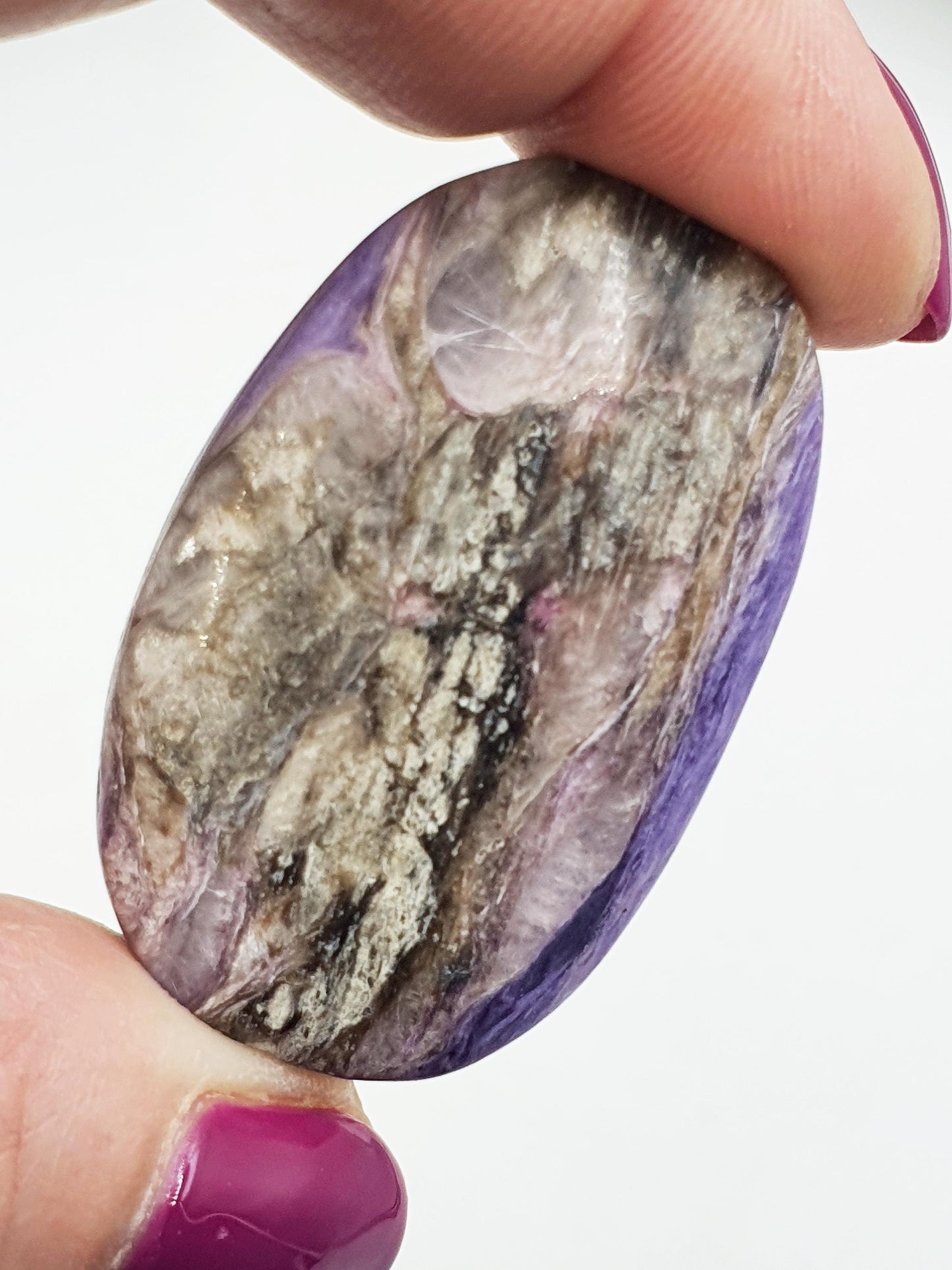 Gorgeous Little Charoite Palm / Charoite Palm Stone / Meditation Palm / Pocket Crystal / Collectors Palm - 25g