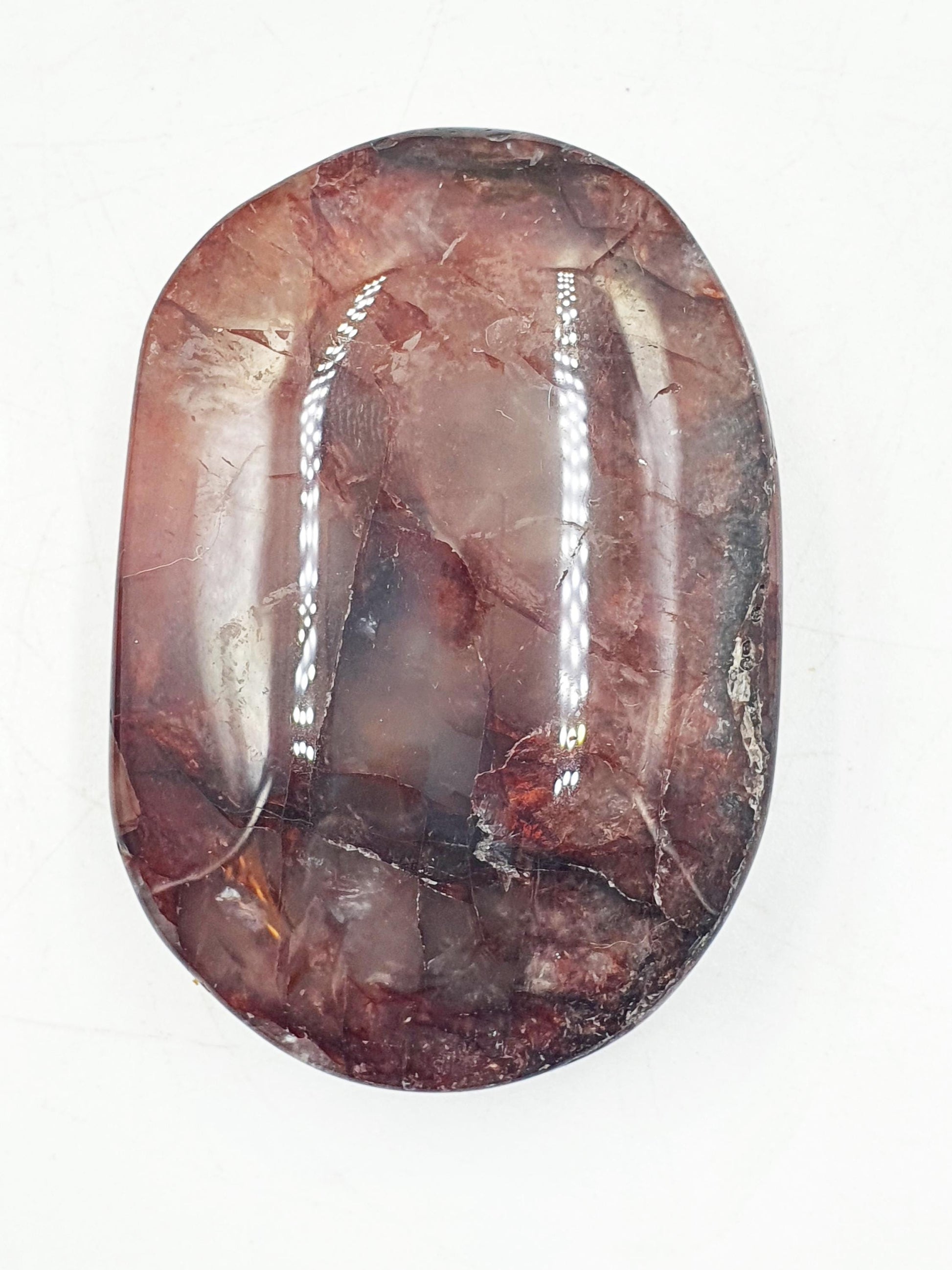 Fire Quartz Palm / Hematoid Quartz Palm / Healing Palm Stone / Meditation Palm / Reiki Crystal Palm - 85g