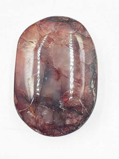 Fire Quartz Palm / Hematoid Quartz Palm / Healing Palm Stone / Meditation Palm / Reiki Crystal Palm - 85g