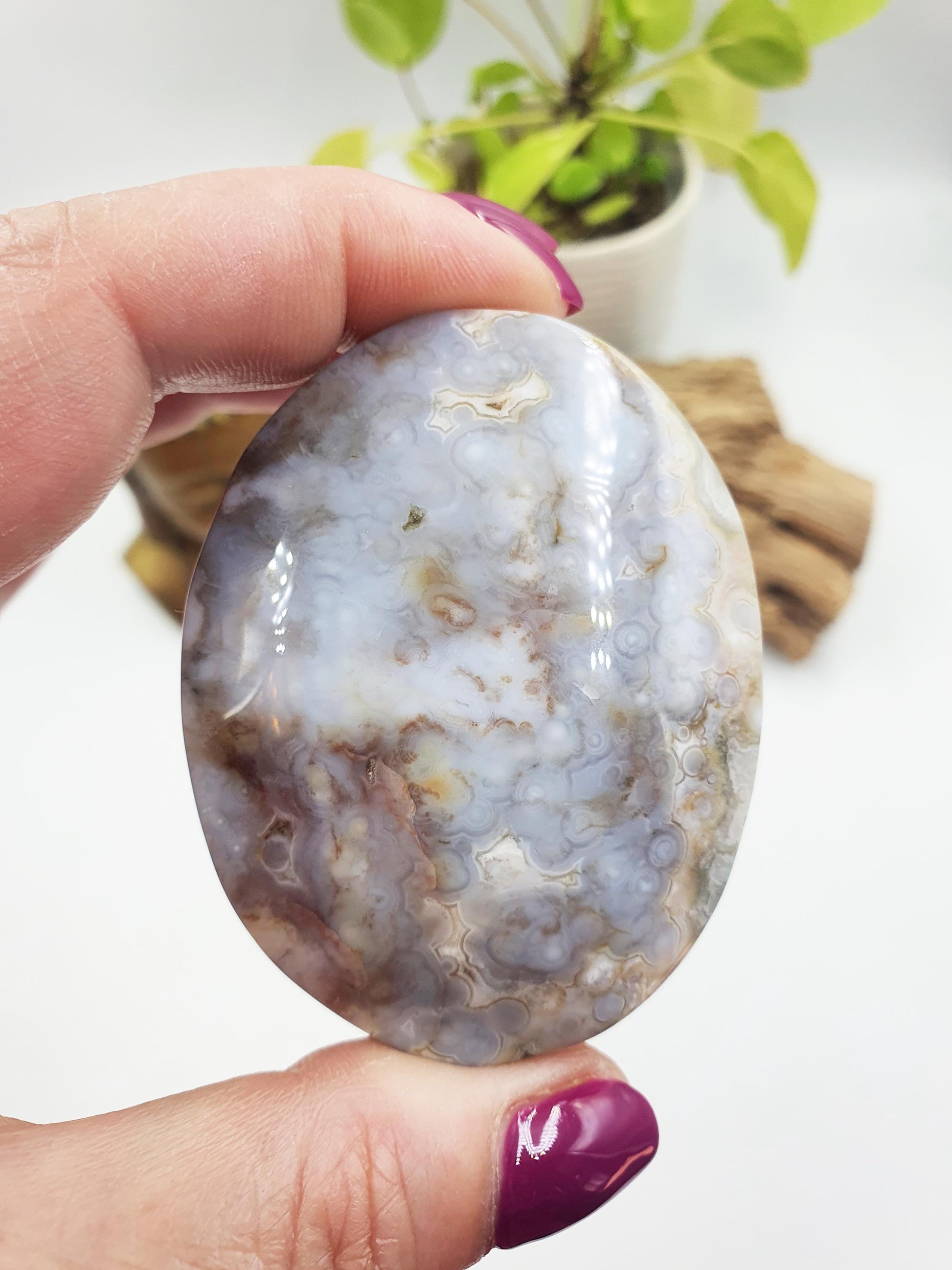 Gorgeous Orbicular Ocean Jasper Palm / Orbicular OJ Palm Stone / High Grade OJ Palm / OJ Collectors Crystal - 100g