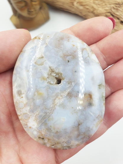 Gorgeous Orbicular Ocean Jasper Palm / Orbicular OJ Palm Stone / High Grade OJ Palm / OJ Collectors Crystal - 100g
