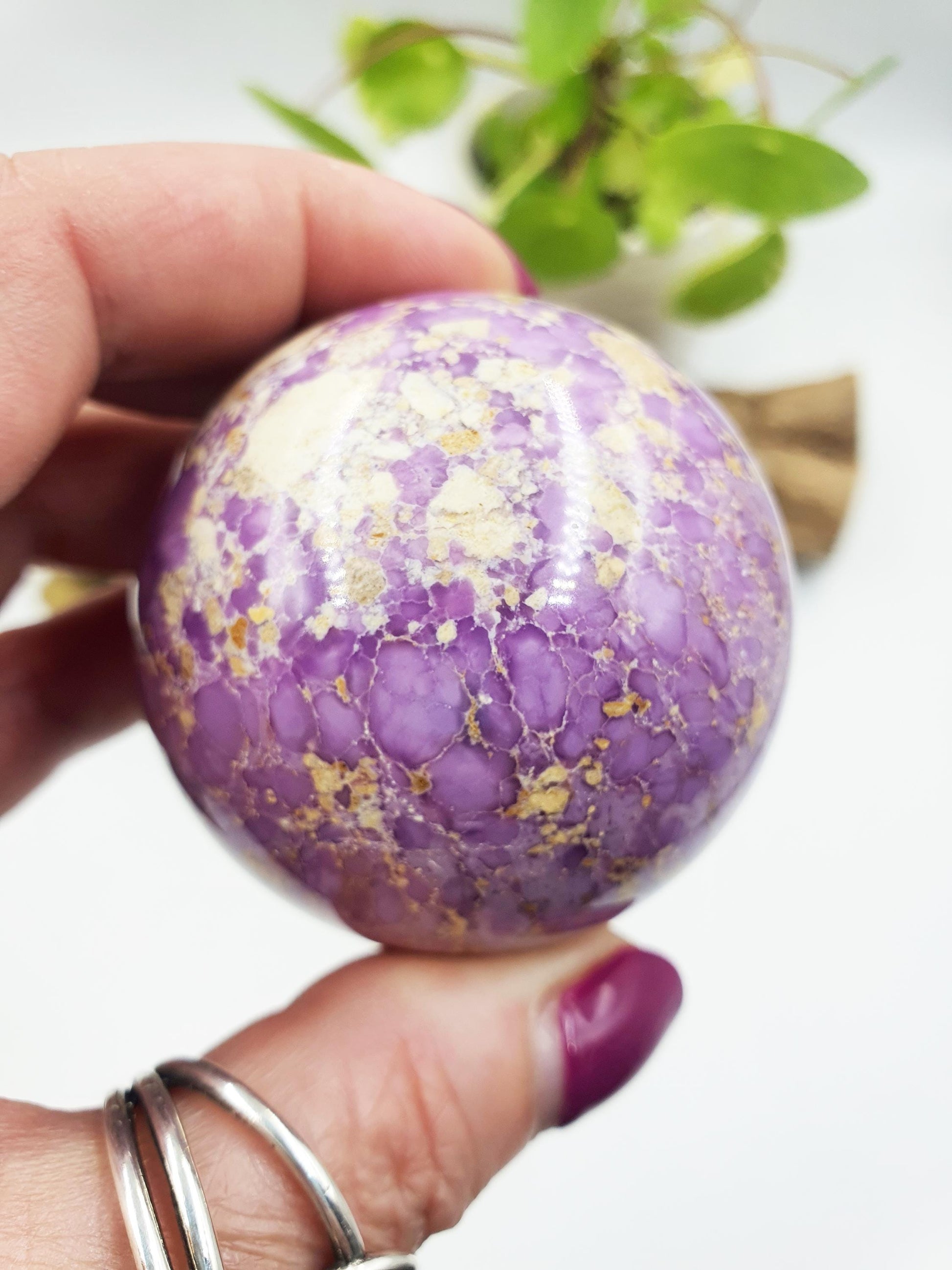 Phosphosiderite Sphere - Rare Claming & Spiritual Healing Crystal Ball - 53mm